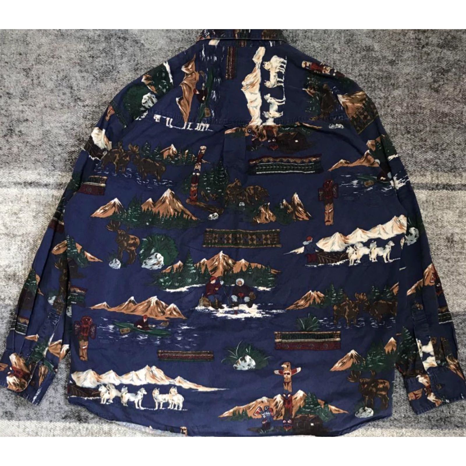 Polo Ralph Lauren Polo Ralph Lauren CHAPS Alaska Print Button-Down Shirt XL Men Multicolor Western Alaska Print Button-Up Shirt - XL Mens Size US XL / EU 56 / 4 - 4 Thumbnail