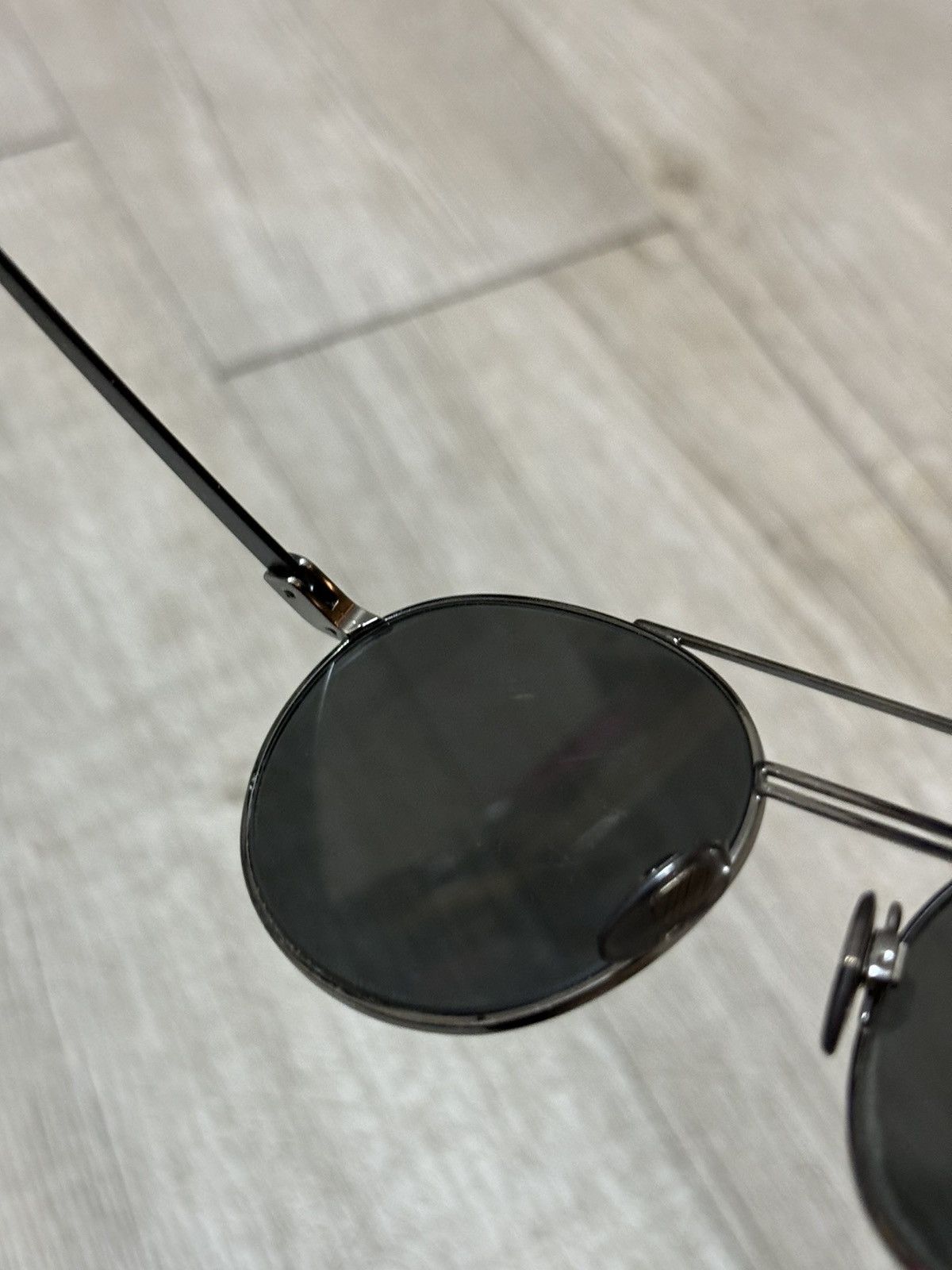 Burberry × Burberry Prorsum Unisex B-3109 Italy Big Logo Frame Metal-Matte Round Shape Sunglasses Size ONE SIZE - 20 Thumbnail
