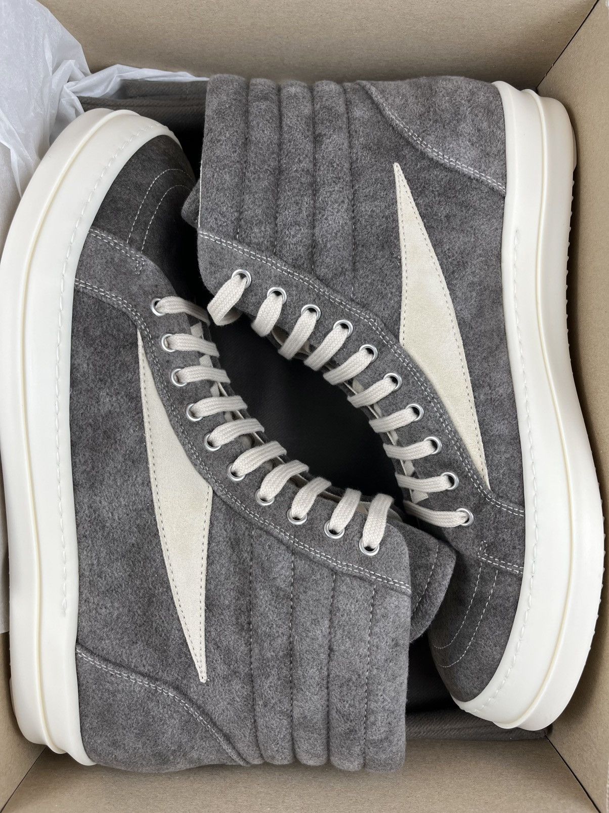 Rick Owens FW24 Rick Owens Vans Vintage Sneaks High Moleskin DRKSHDW Size US 12 / EU 45 - 3 Thumbnail