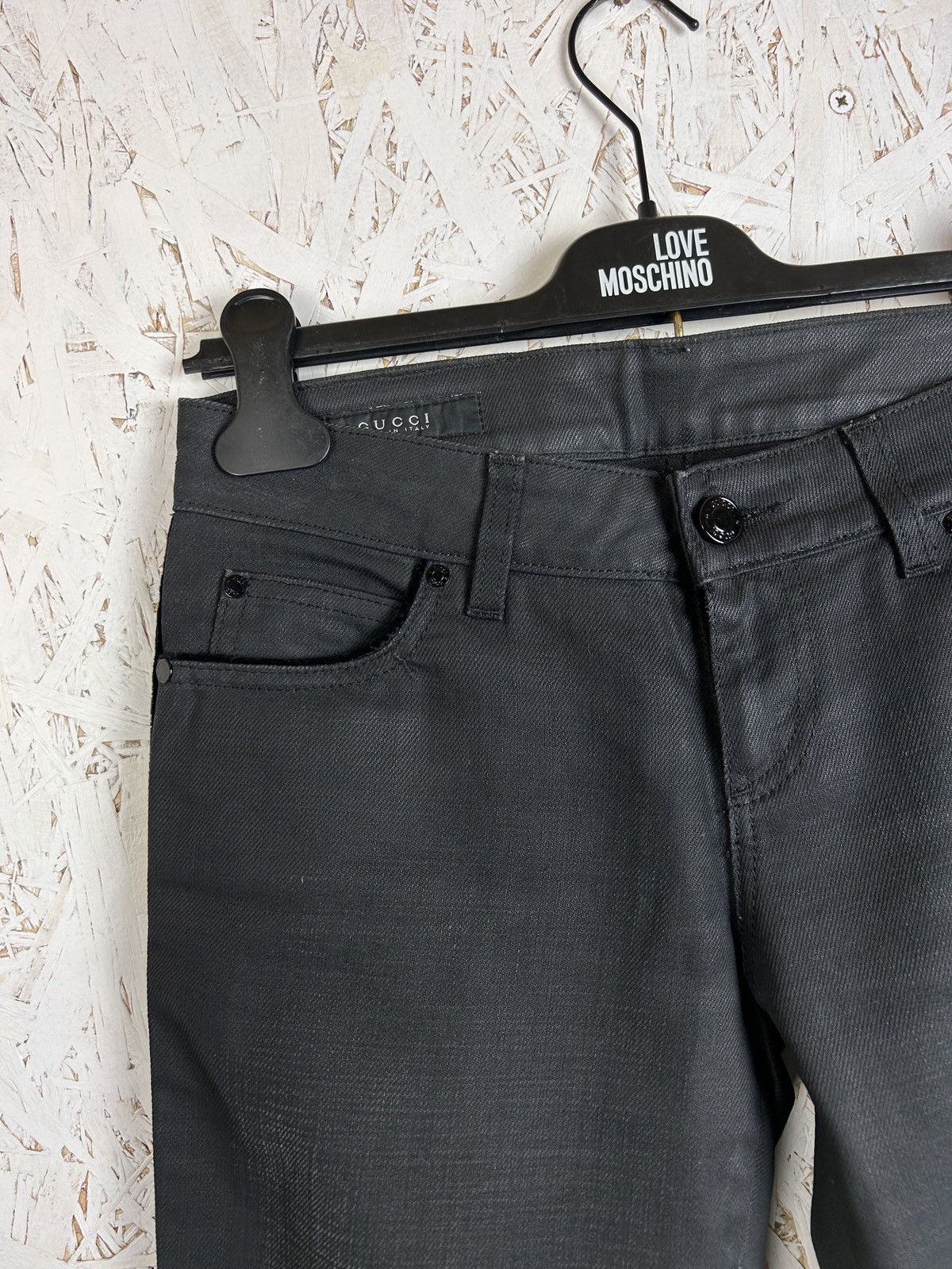 Gucci 00s Vintage Gucci Waxed Cotton Denim Jeans Size 38 Size 26" / US 2 / IT 38 - 2 Thumbnail