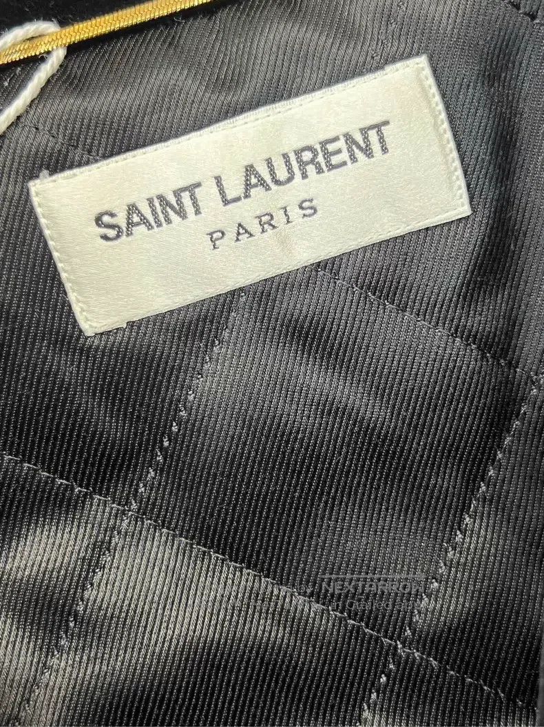 Saint Laurent Paris Saint Laurent Paris Glitter Logo Velvet Coat Size US S / EU 44-46 / 1 - 3 Thumbnail