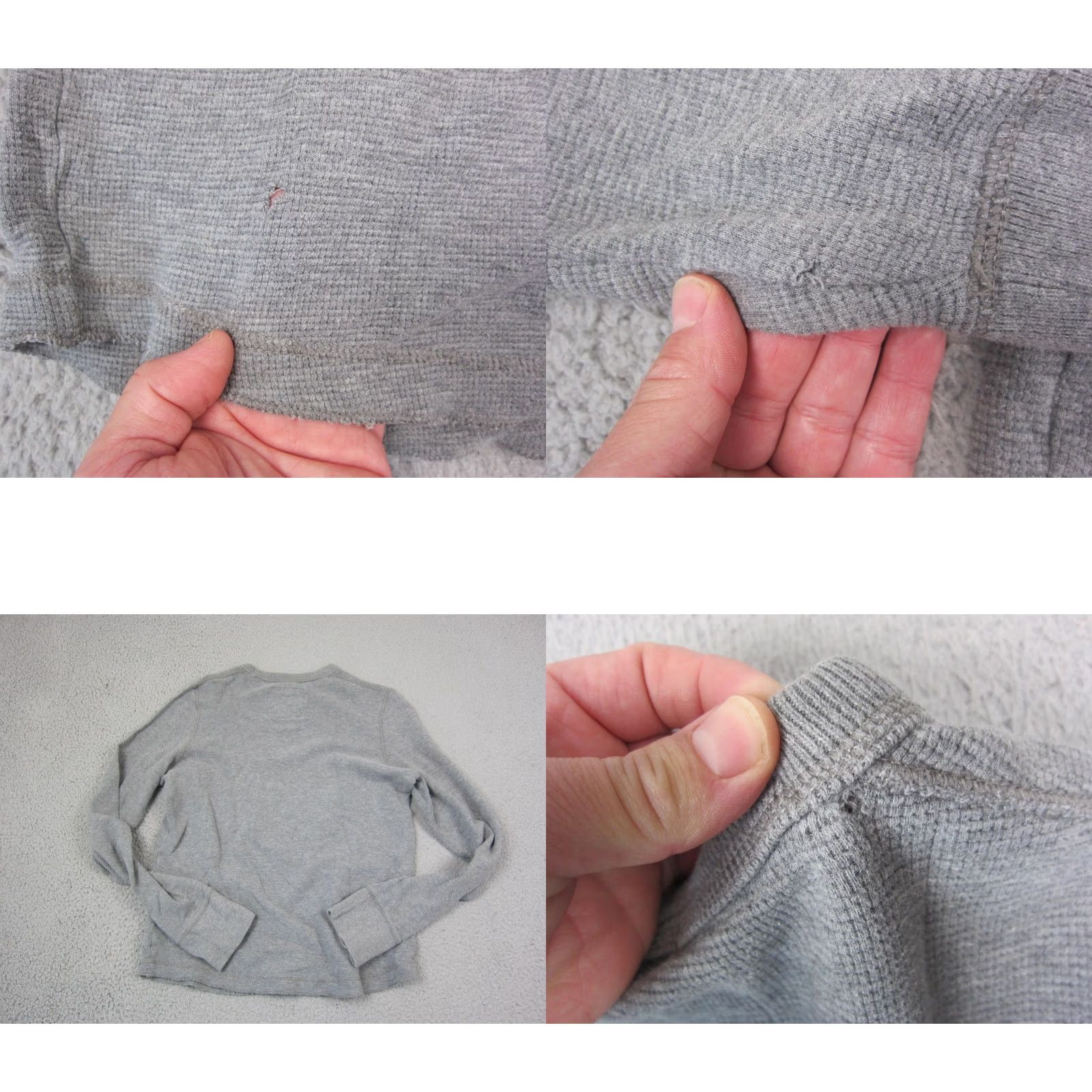 Abercrombie & Fitch VINTAGE Abercrombie & Fitch Shirt Mens Large Gray Thermal Muscle Waffle Knit 90s Size US L / EU 52-54 / 3 - 8 Thumbnail