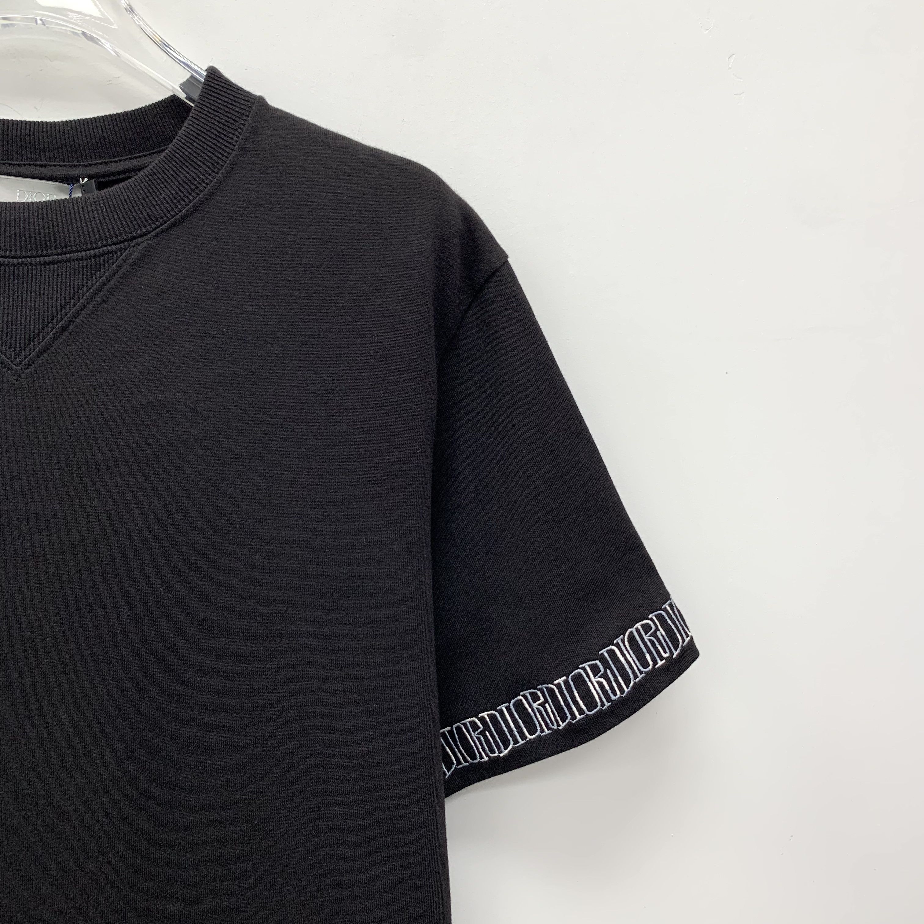Dior Dior Black Cotton Logo Embroidered Trim T-Shirt (Size XS) Size US XS / EU 42 / 0 - 7 Thumbnail