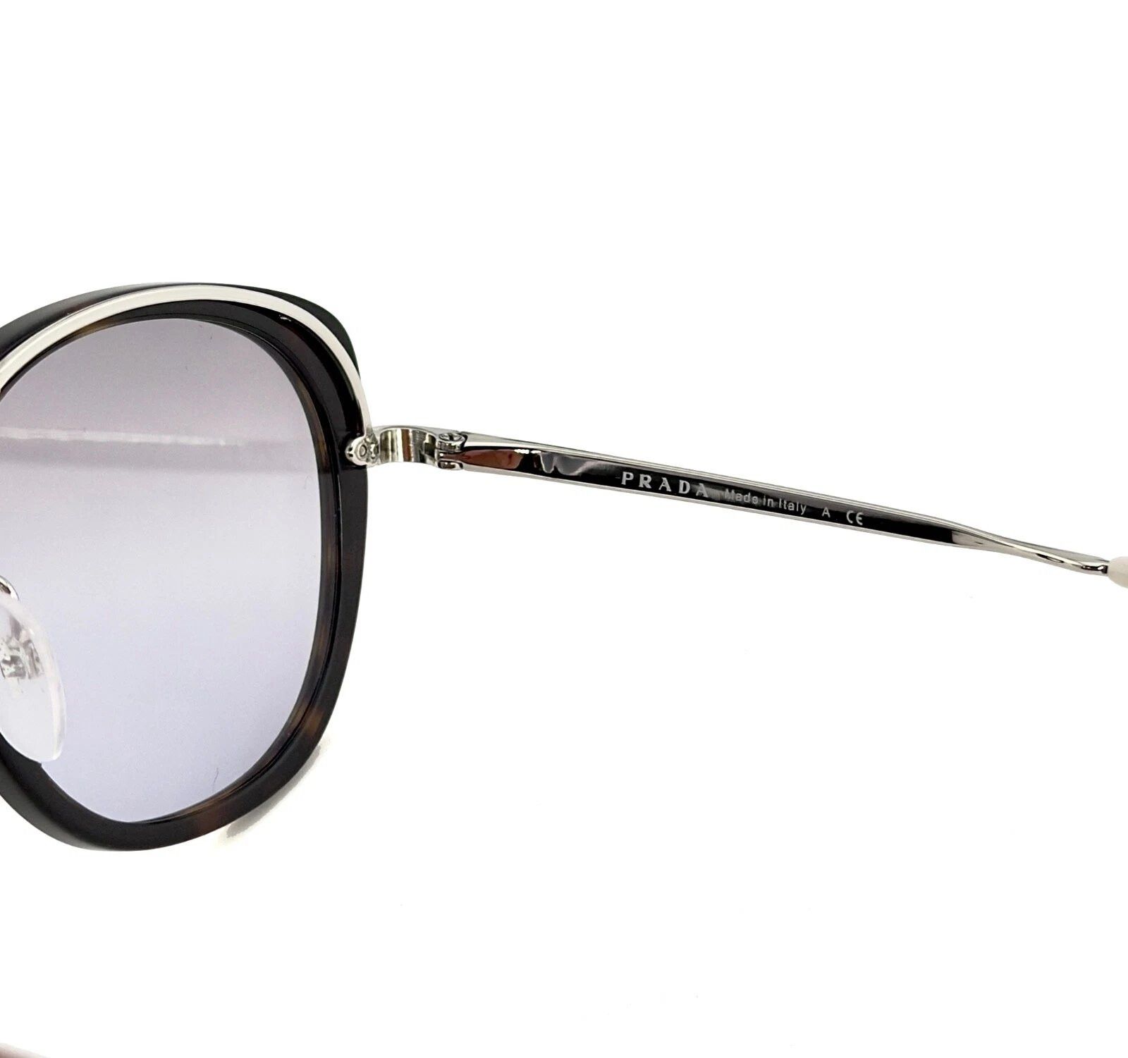 Prada PRADA 58U PR58US Oval Metal Silver Havana Sunglasses 58US Size ONE SIZE - 7 Thumbnail