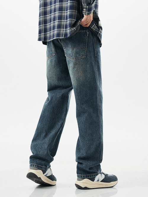 Japanese Brand Japanese washed distressed loose straight jeans y2k Size US 32 / EU 48 - 3 Thumbnail