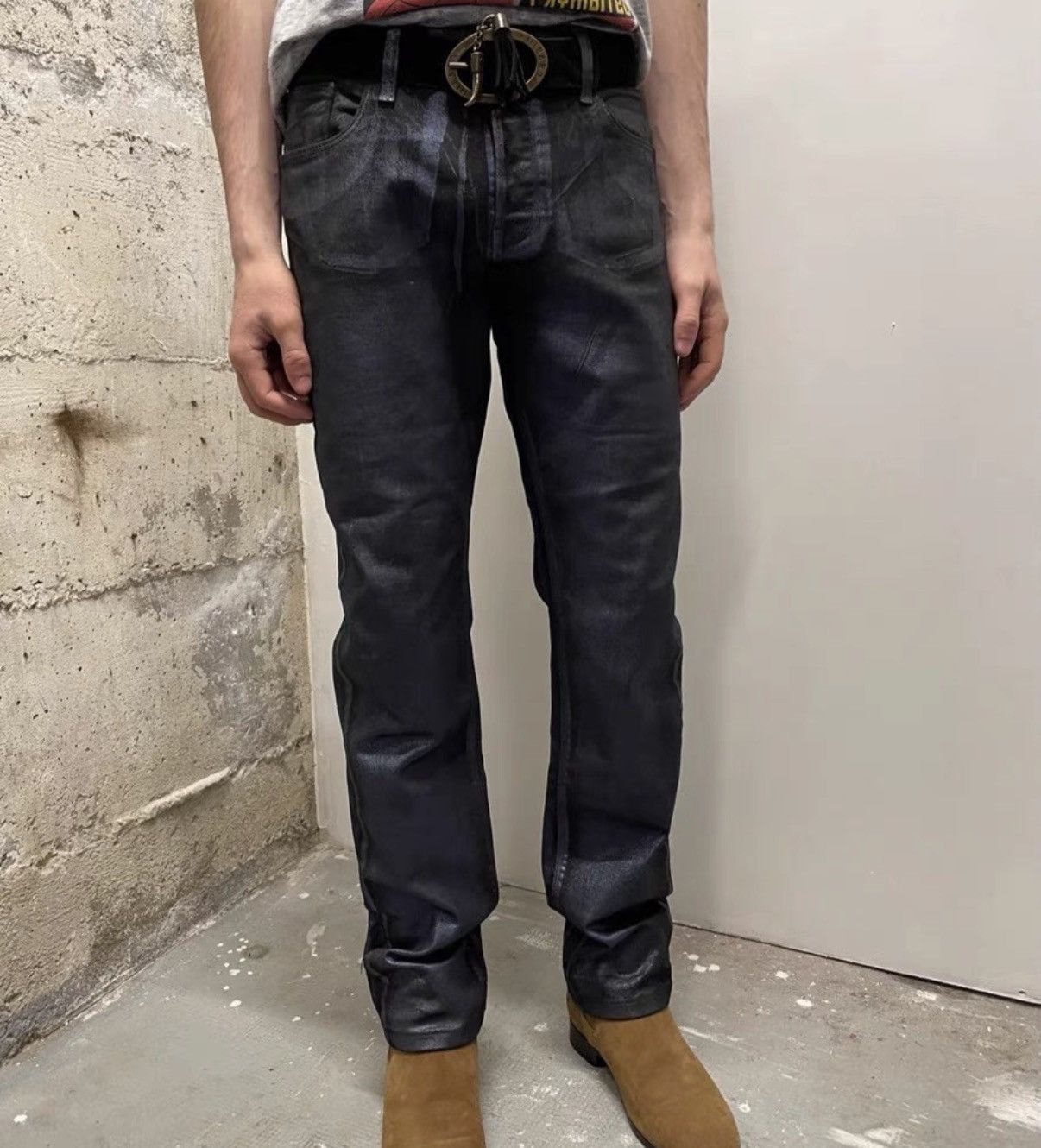 Gucci Gucci Runway Waxed Purple-Red Skinny Jeans Size US 32 / EU 48 - 8 Thumbnail