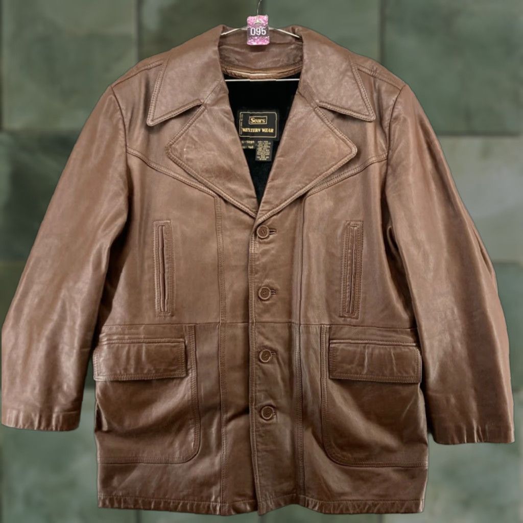 Sears Leather Rockabilly Jacket Mens XL Size US XS / EU 42 / 0 - 1 Thumbnail