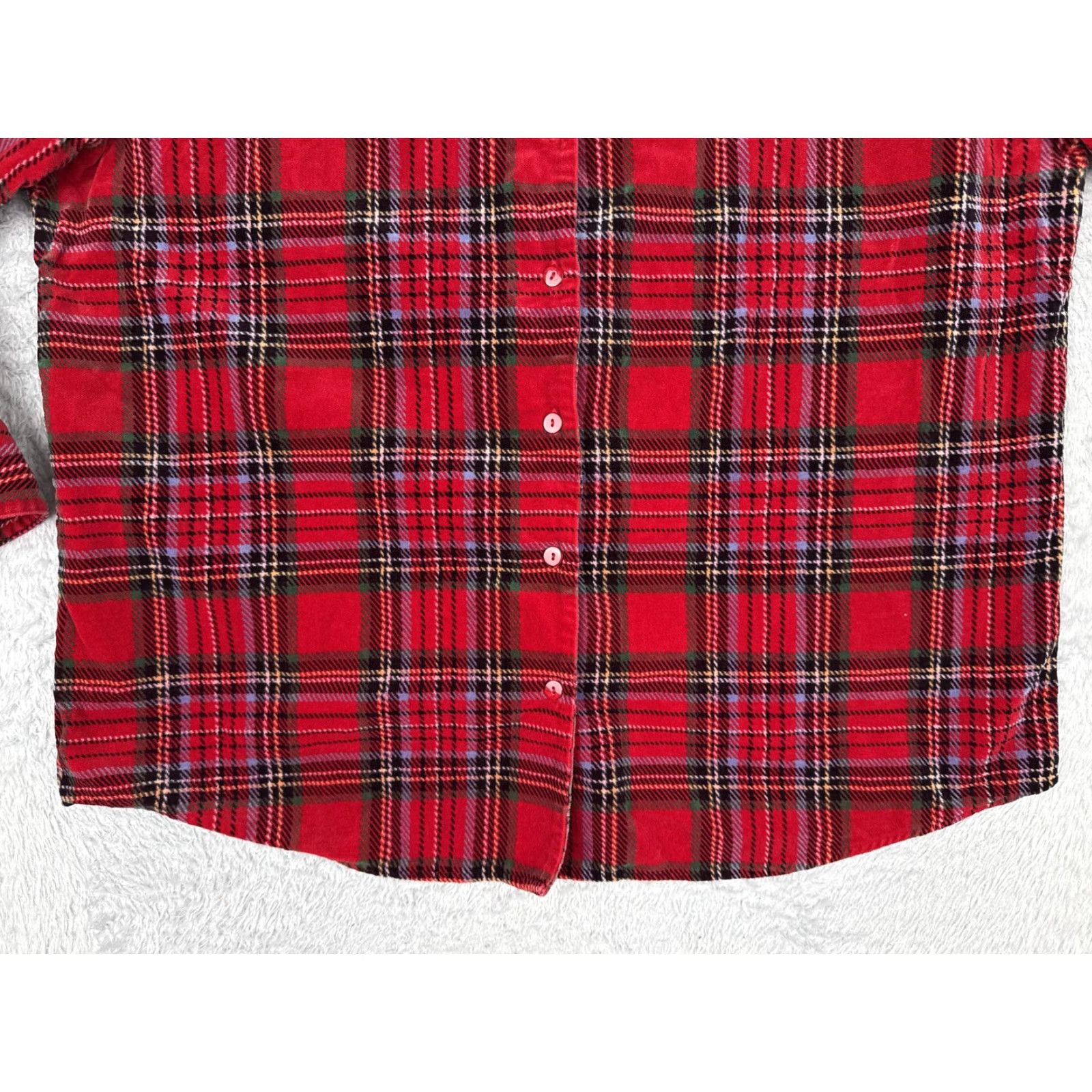 Vintage L.L.Bean Shirt Womens 1X Red Plaid Flannel Button Front Long Sleeve Cotton Hike Size XL / US 12-14 / IT 48-50 - 7 Thumbnail