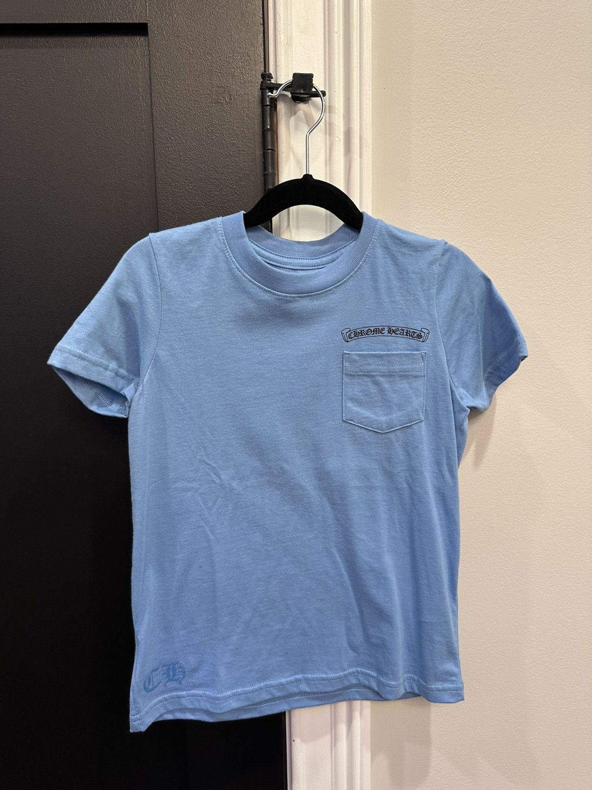 Chrome Hearts Chrome Hearts Blue Scroll Logo Short Sleeve Tee Size US XXS / EU 40 - 2 Thumbnail