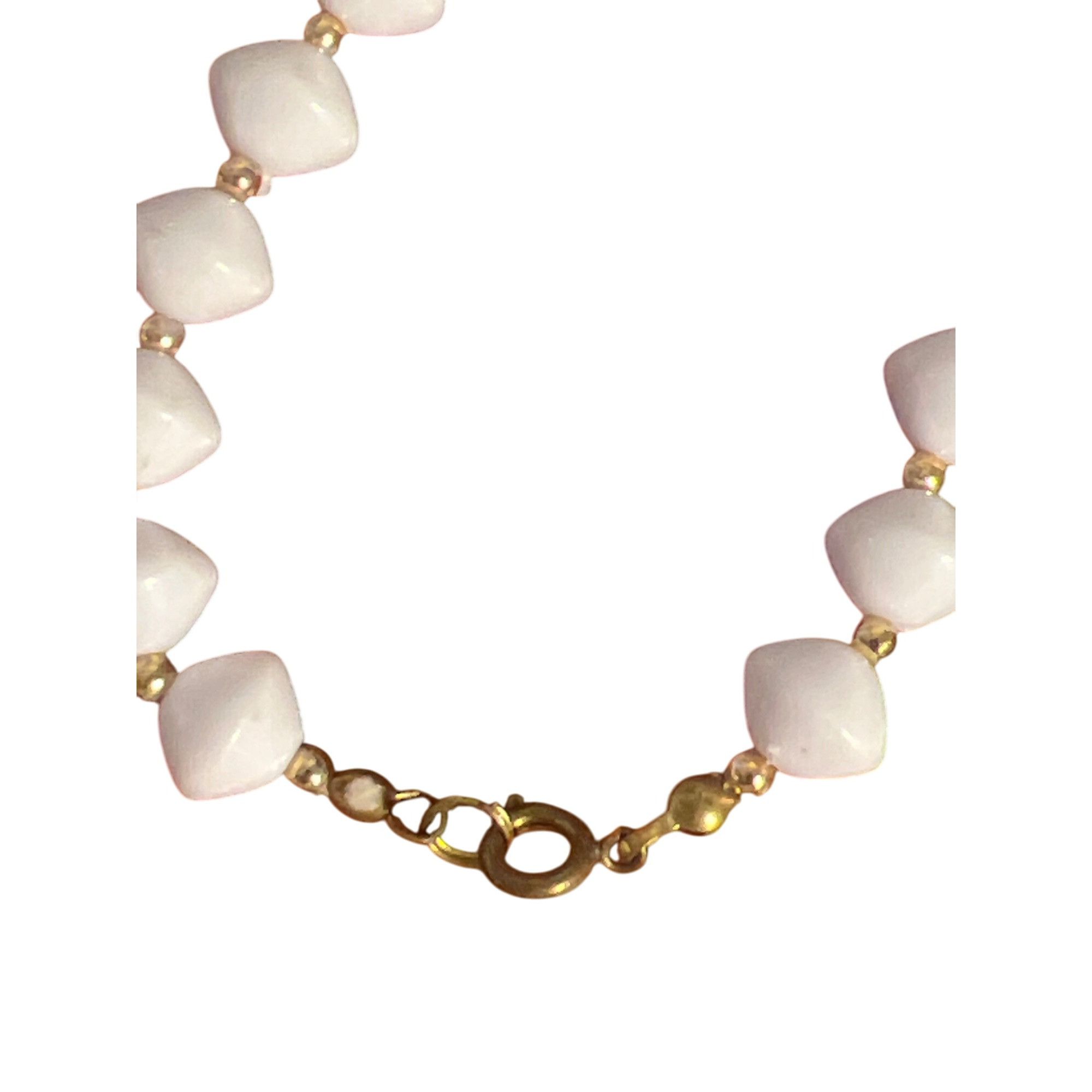Other Vintage White Bead Necklace Gold Accents Graduated Spring Ri Size ONE SIZE - 4 Thumbnail