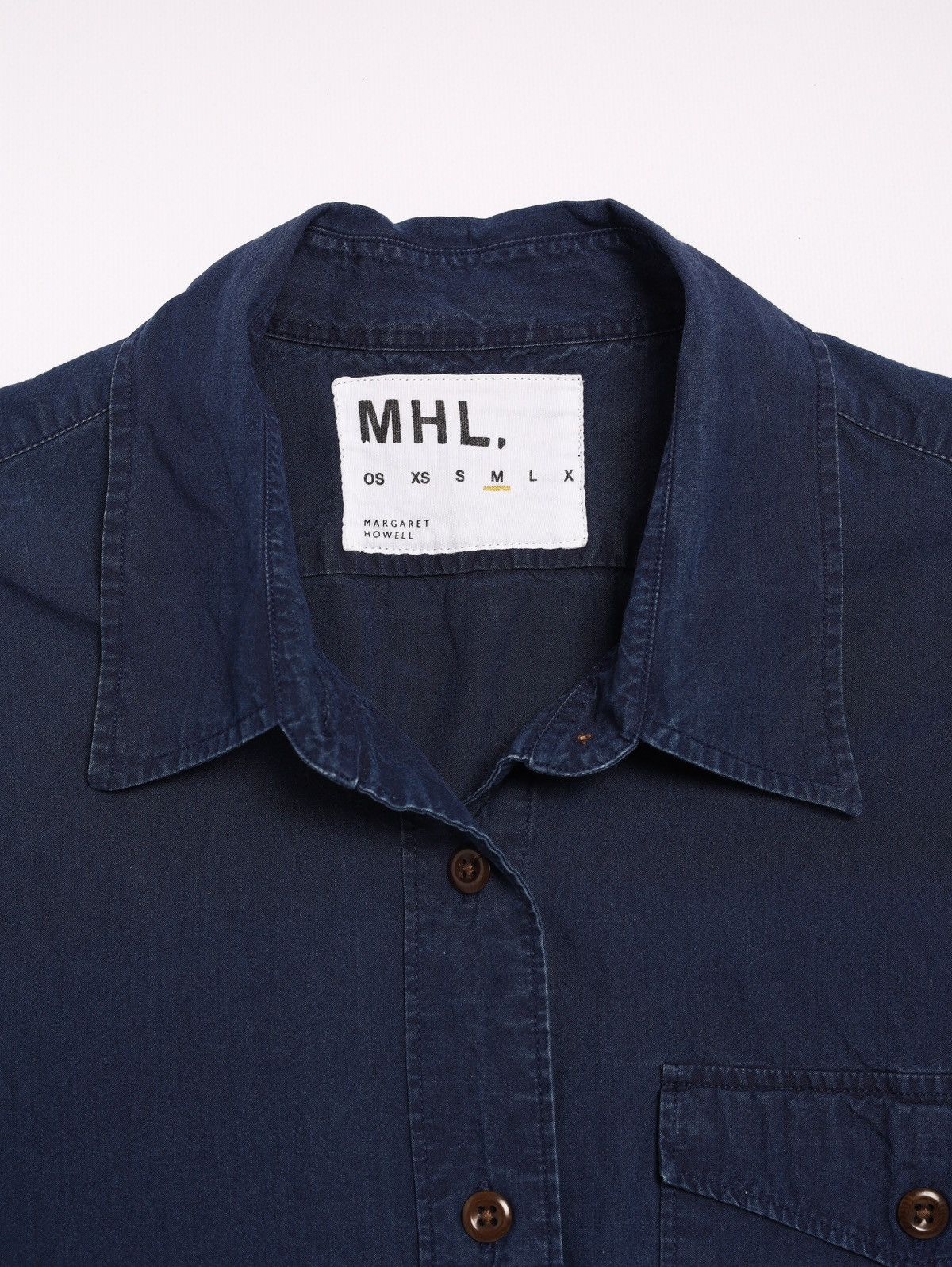 Margaret Howell MHL Margaret Howell Navy Blue Shirt Washed Cotton Denim Jean Size M / US 6-8 / IT 42-44 - 5 Thumbnail