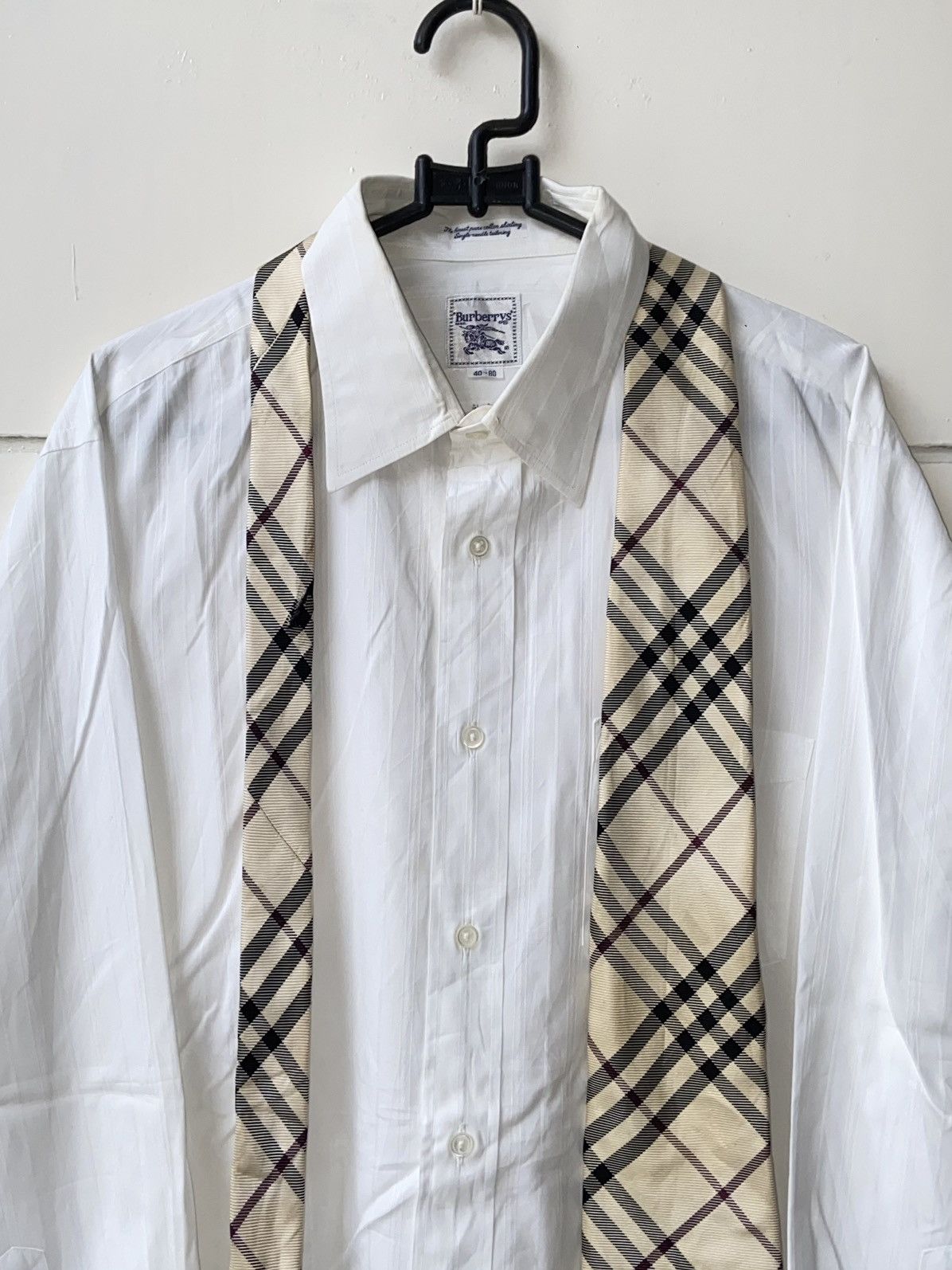 Burberry BURBERRYS White Shirt Tie Size US M / EU 48-50 / 2 - 3 Thumbnail