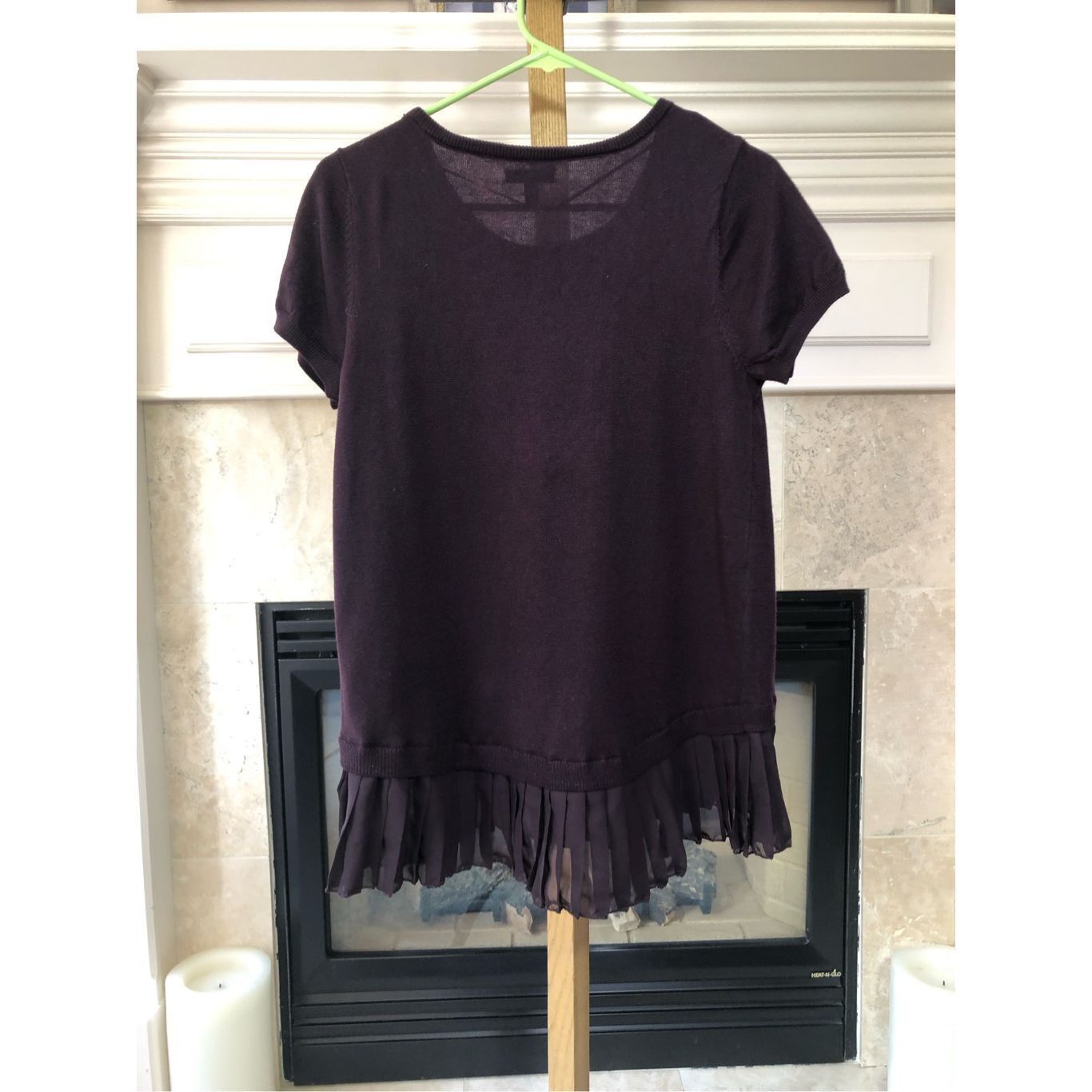 Apt. 9 Apt 9. Women’s Purple Ruffle Bottom Trim Short Sleeve Blouse Size M / US 6-8 / IT 42-44 - 2 Thumbnail