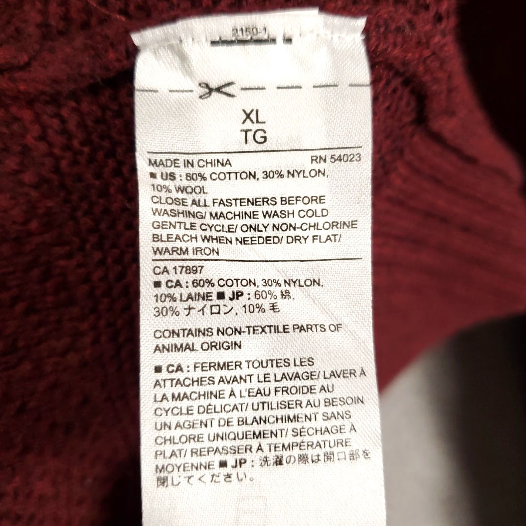 Banana Republic Banana Republic Sweater Mens XL Burgundy Red Pullover Knit Button Mock Neck Wool Blend Size US XL / EU 56 / 4 - 5 Thumbnail