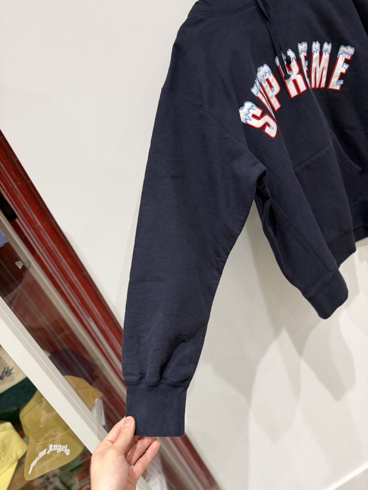 Supreme Supreme Icy Arc Hooded Sweatshirt Navy Size: L Size US L / EU 52-54 / 3 - 4 Thumbnail