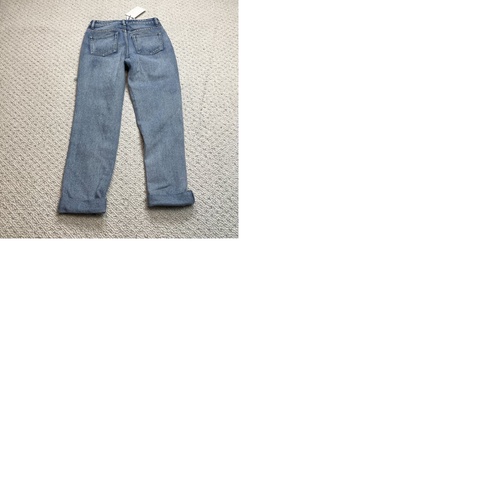 Boohoo Boohoo Jeans Womens 2 Light Wash Blue Distressed Rips Boyfriend 27x25 Rolled New Size 26" / US 2 / IT 38 - 9 Thumbnail