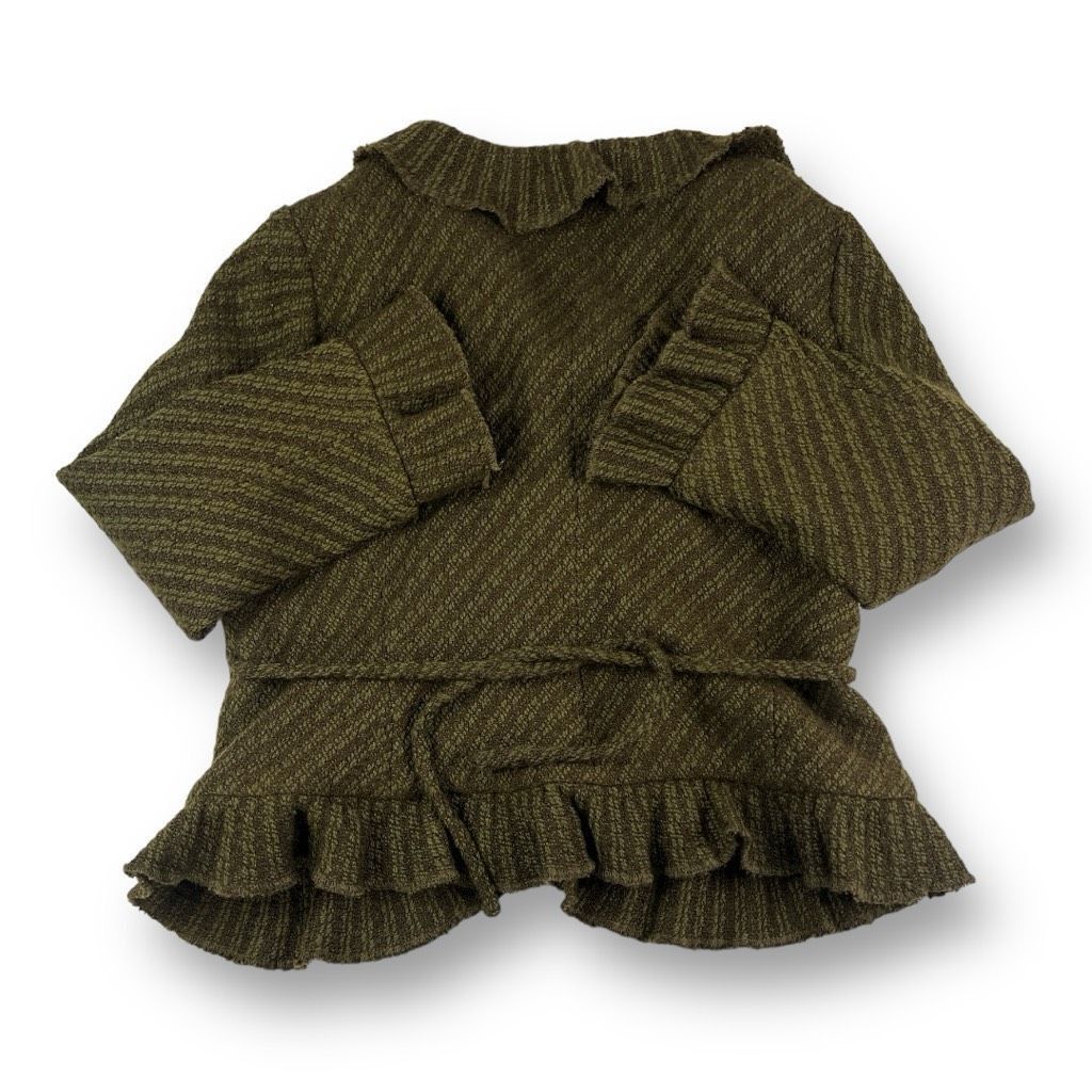 Zara Zara Tweed Ruffle Wool Blend Green Blazer Size Extra Large Size XL / US 12-14 / IT 48-50 - 6 Thumbnail