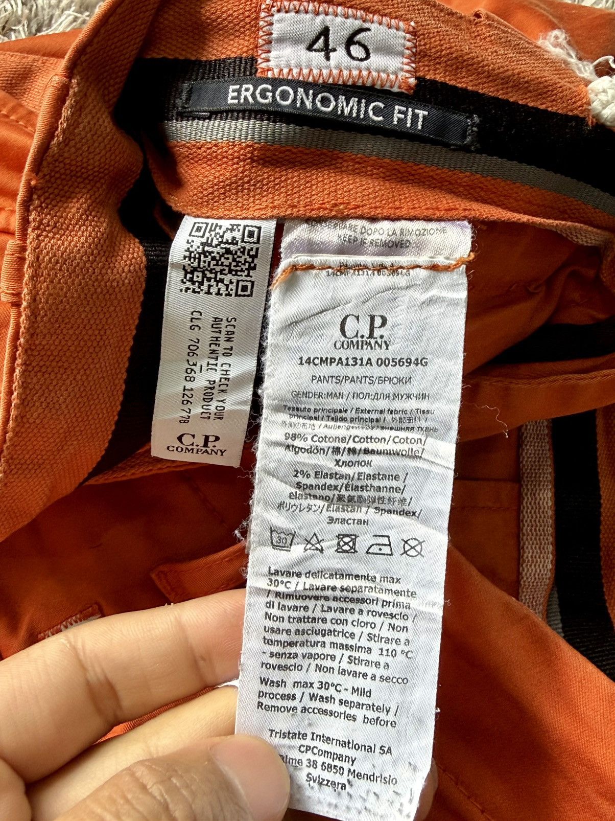 C.P. Company C.P. COMPANY ORANGE GARMENT DYED CARGO PANTS Size US 33 - 17 Thumbnail