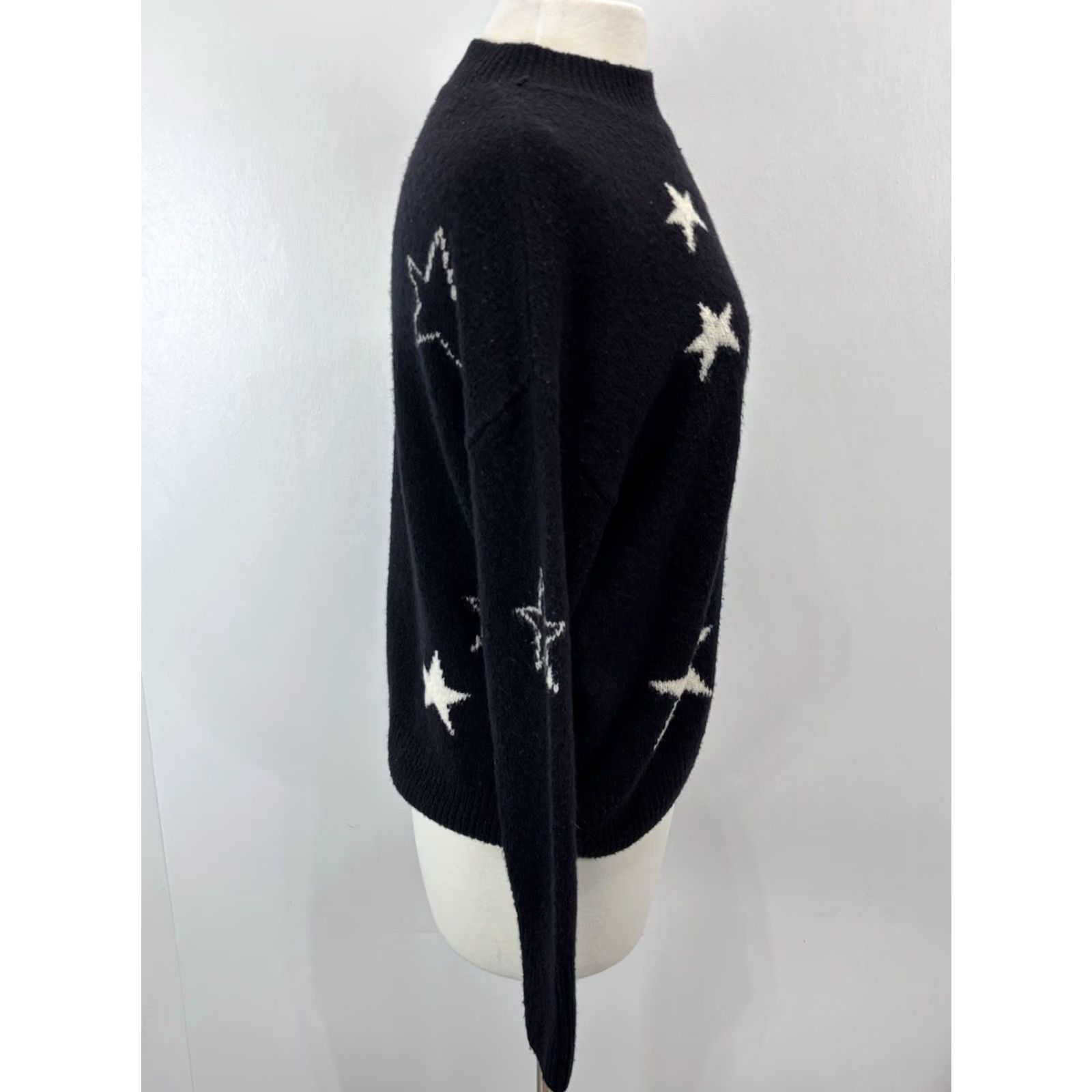 Rails Rails Women’s Sweater Small Cashmere-Blend Crew Neck Pullover Fall Winter Black Stars 80s Bohemian Size S / US 4 / IT 40 - 4 Thumbnail