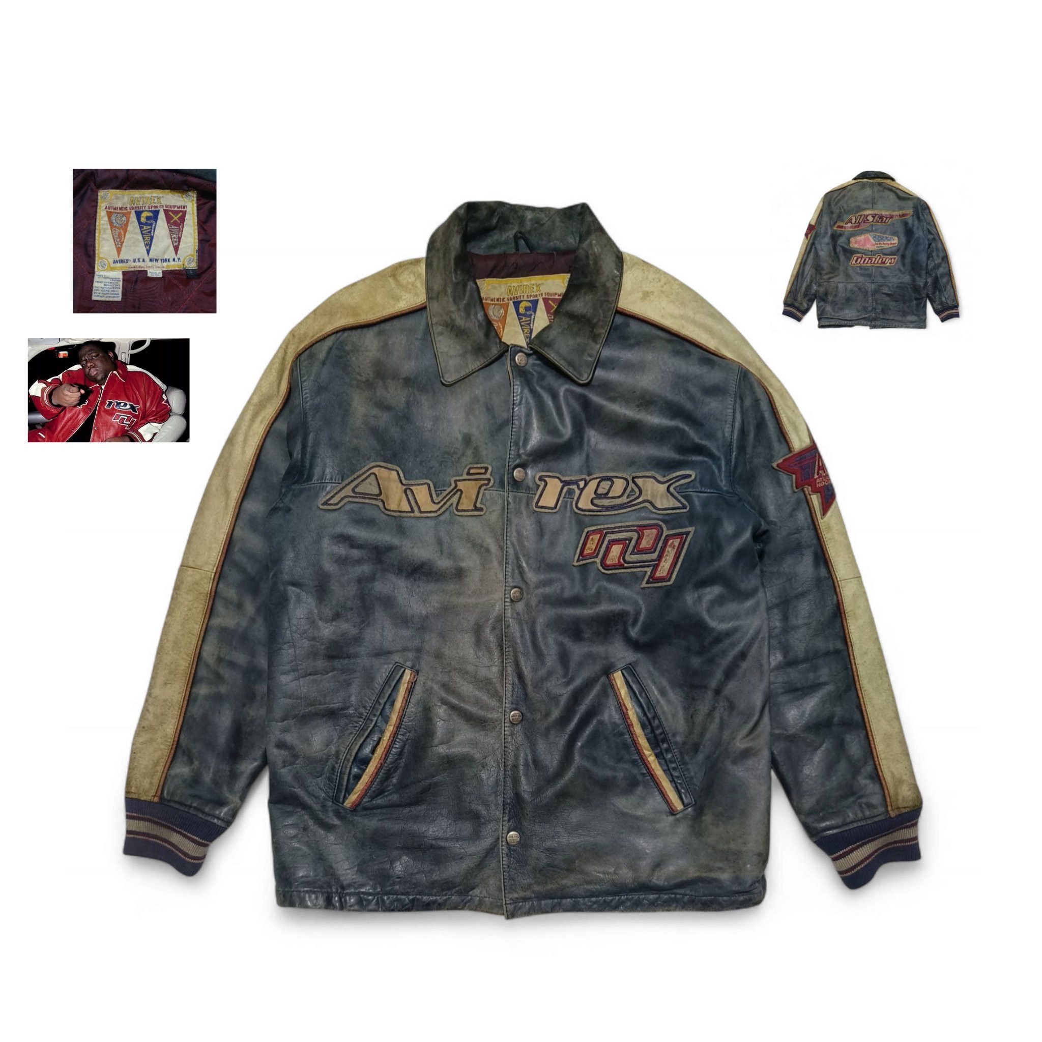 Avirex SUPER RARE! Vintage AVIREX Hip Hop Rap Iconic Leather Jacket Size US L / EU 52-54 / 3 - 1 Thumbnail