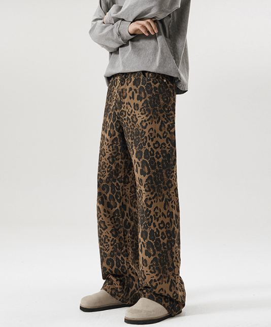 Japanese Brand Leopard print vintage American loose baggy jeans Size US 34 / EU 50 - 3 Thumbnail