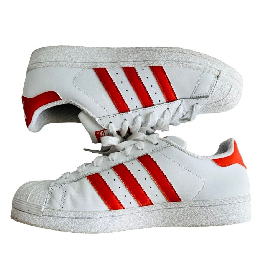 Adidas Adidas Superstar RARE White Orange Men's Size 8.5 #G27807 Size US 8.5 / EU 41-42 - 5 Thumbnail