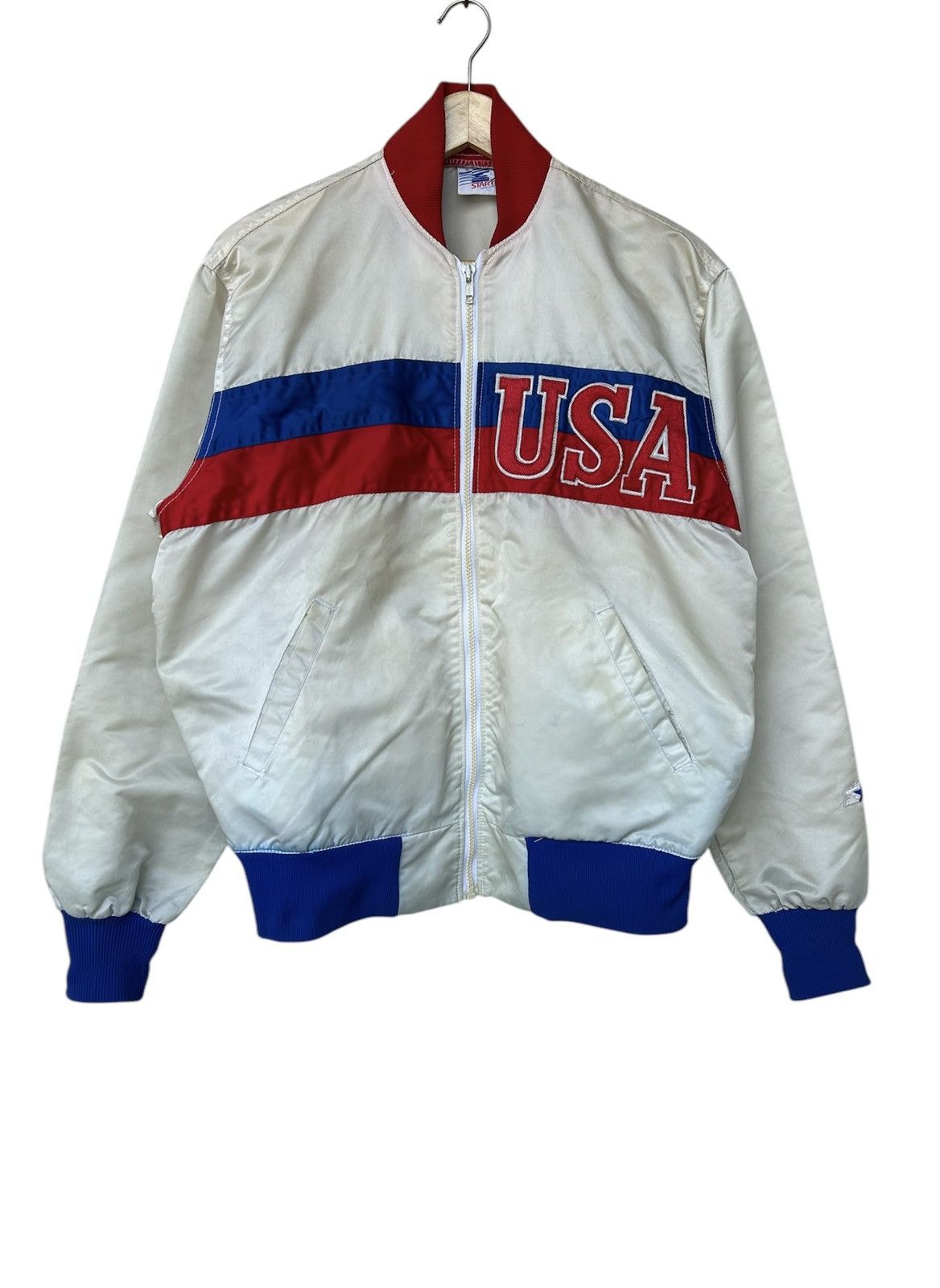 Starter 80’s STARTER Olympic USA Team Nylon Stadium Varsity Jacket Size US L / EU 52-54 / 3 - 1 Thumbnail