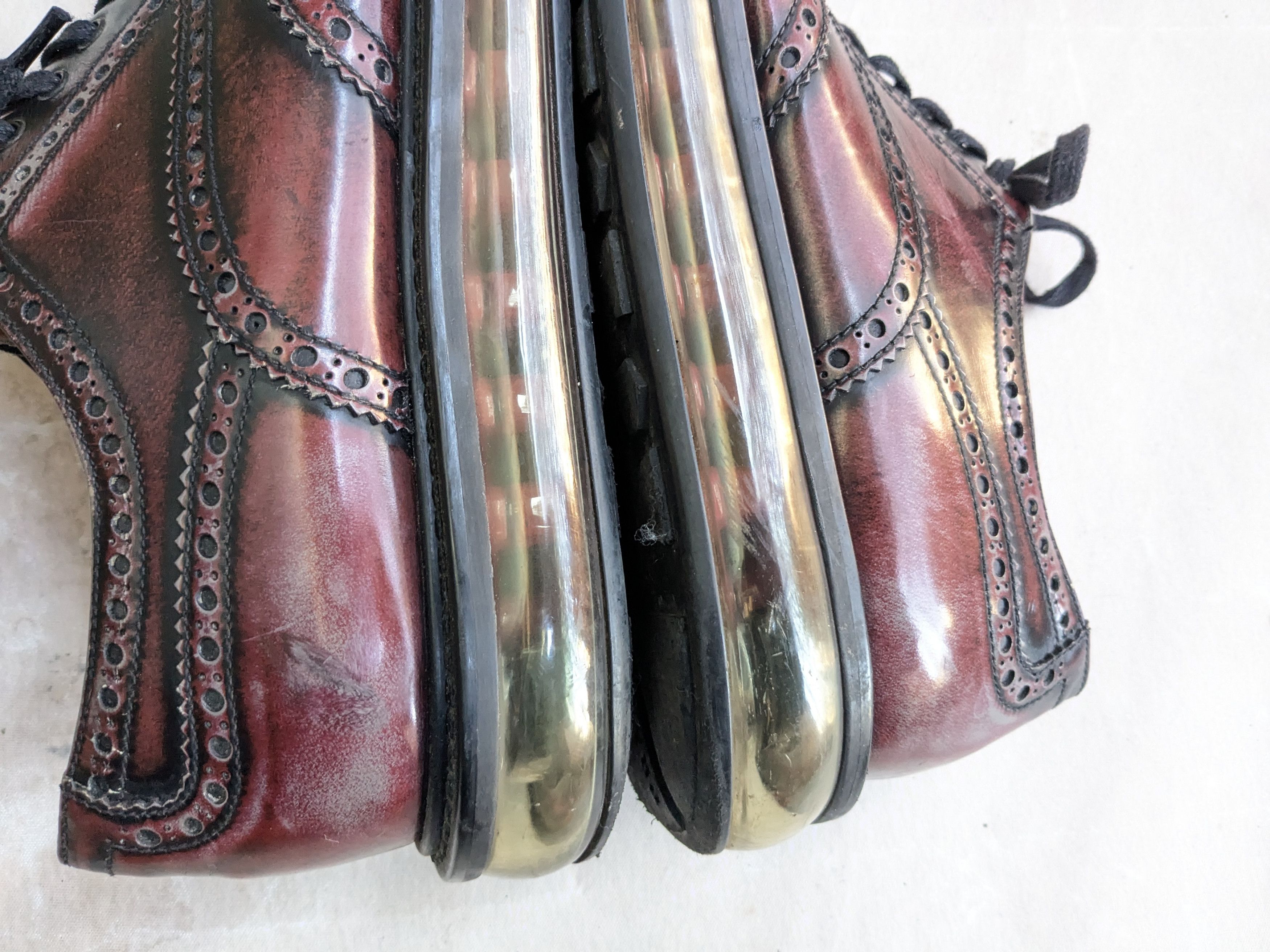 Prada Prada Wingtip Brogues Red Burgundy 9 Leather Platform Size US 9 / EU 42 - 6 Thumbnail