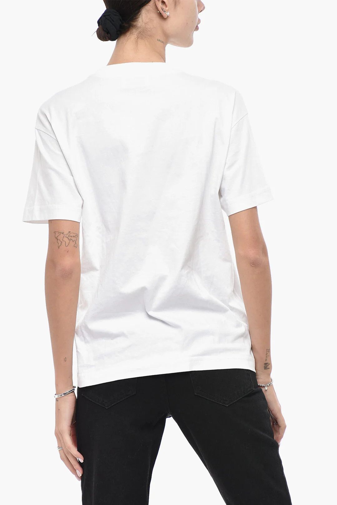 Off-White og1mm0426 Cotton Crewneck T-Shirt in White Size L / US 10 / IT 46 - 2 Thumbnail