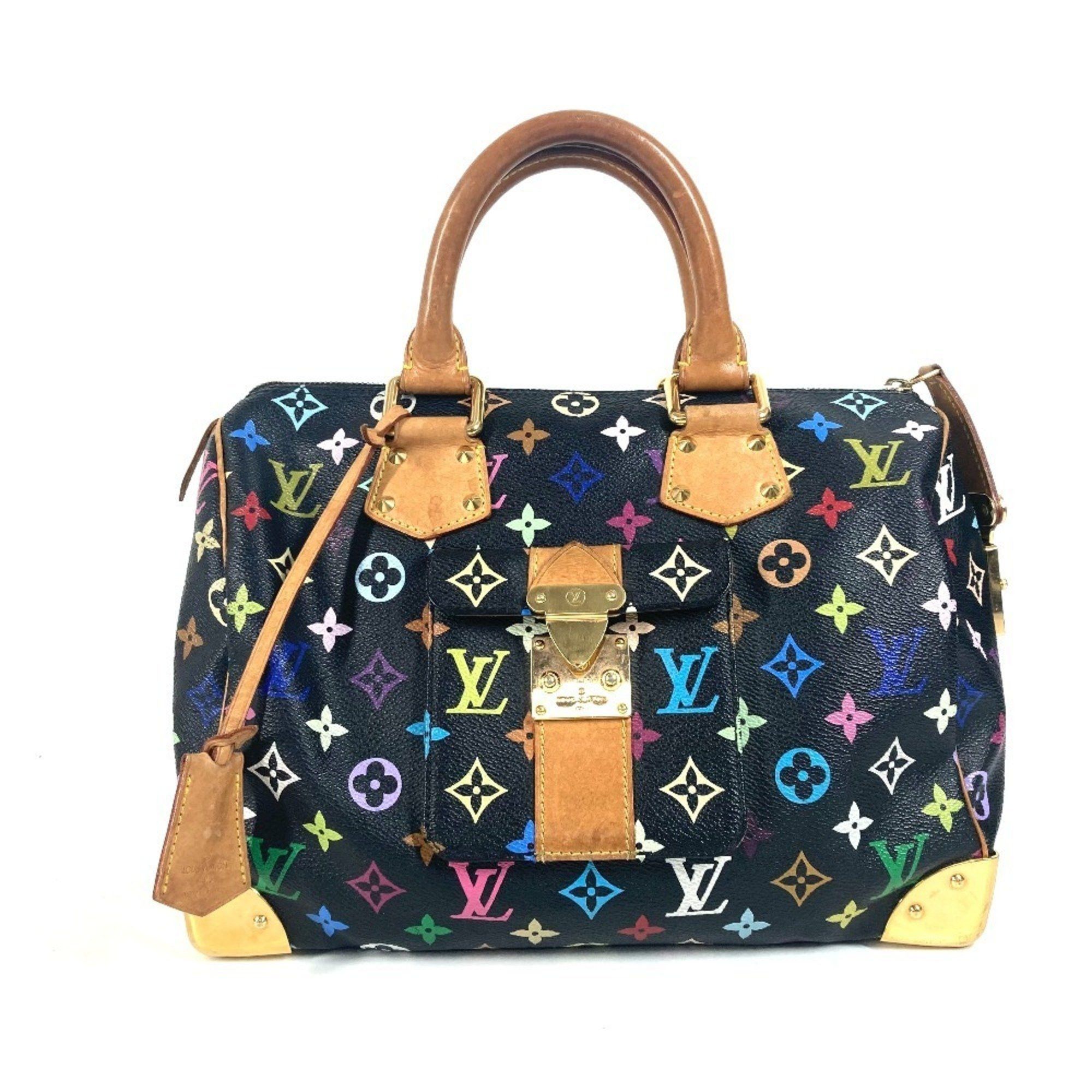 Louis Vuitton M92642 Monogram Multicolor Speedy 30 Mini Boston Bag Handbag Canvas Women's Noir Black