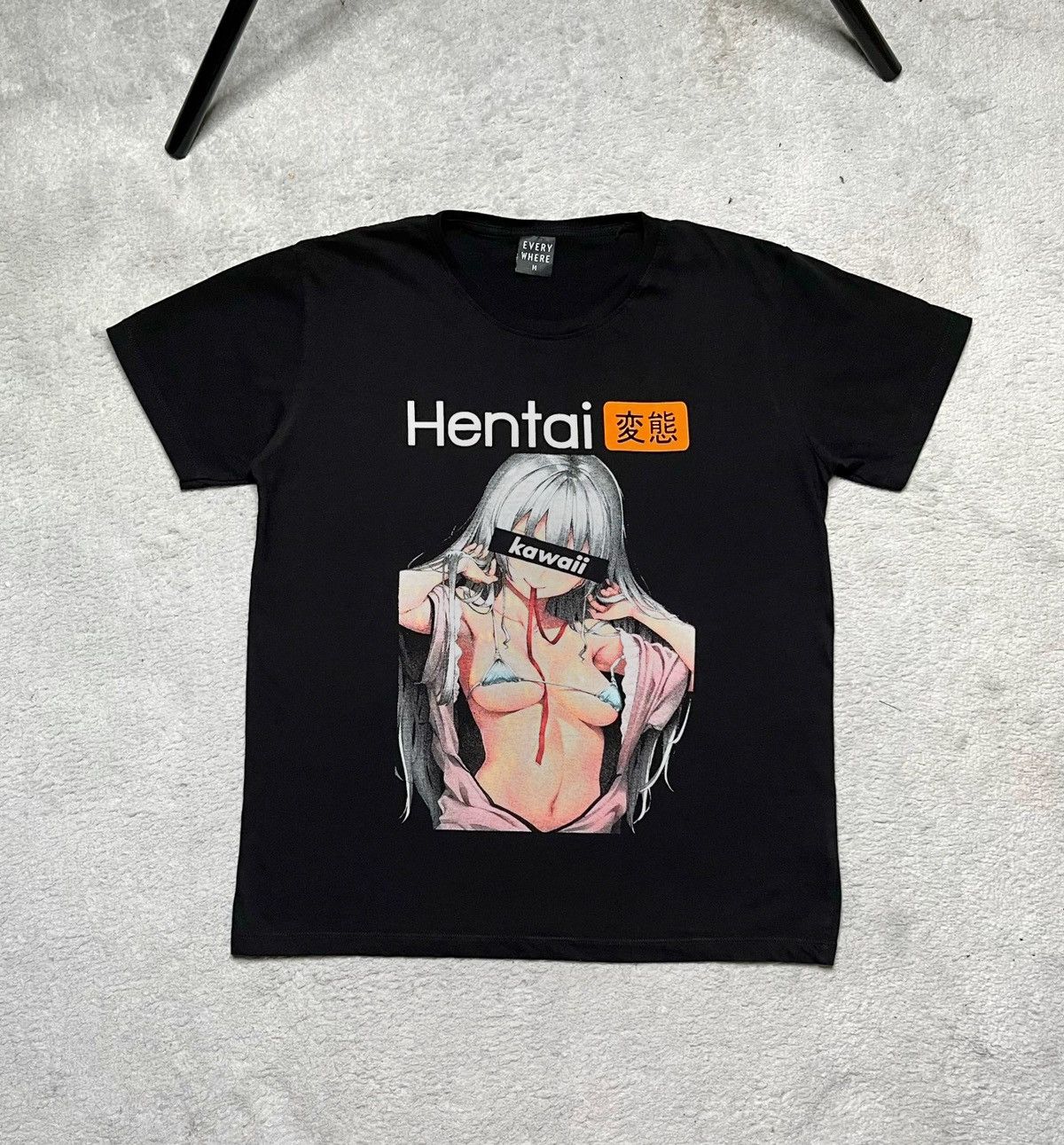 Anime Vintage Black T-Shirt Tee Print Anime Hentai Sexy Size US M / EU 48-50 / 2 - 1 Thumbnail