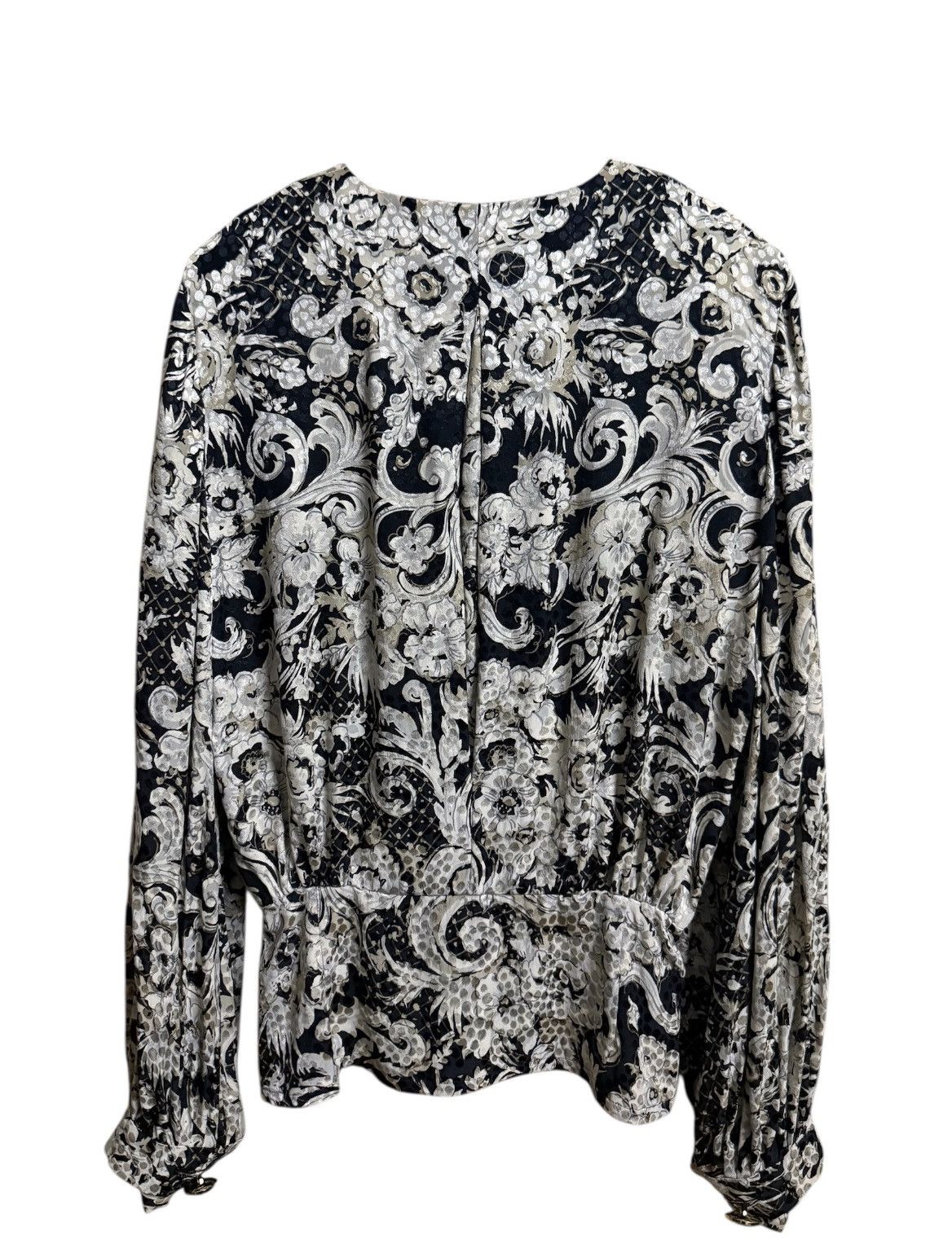 Christian Dior Monsieur Christian Dior black and white floral blouse Vintage Size M / US 6-8 / IT 42-44 - 4 Thumbnail