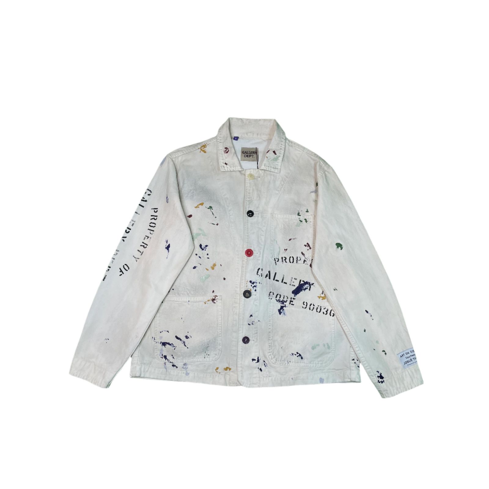 Gallery Dept. Gallery Dept. Paint Splatter White Shirt Jacket Size US L / EU 52-54 / 3 - 1 Thumbnail