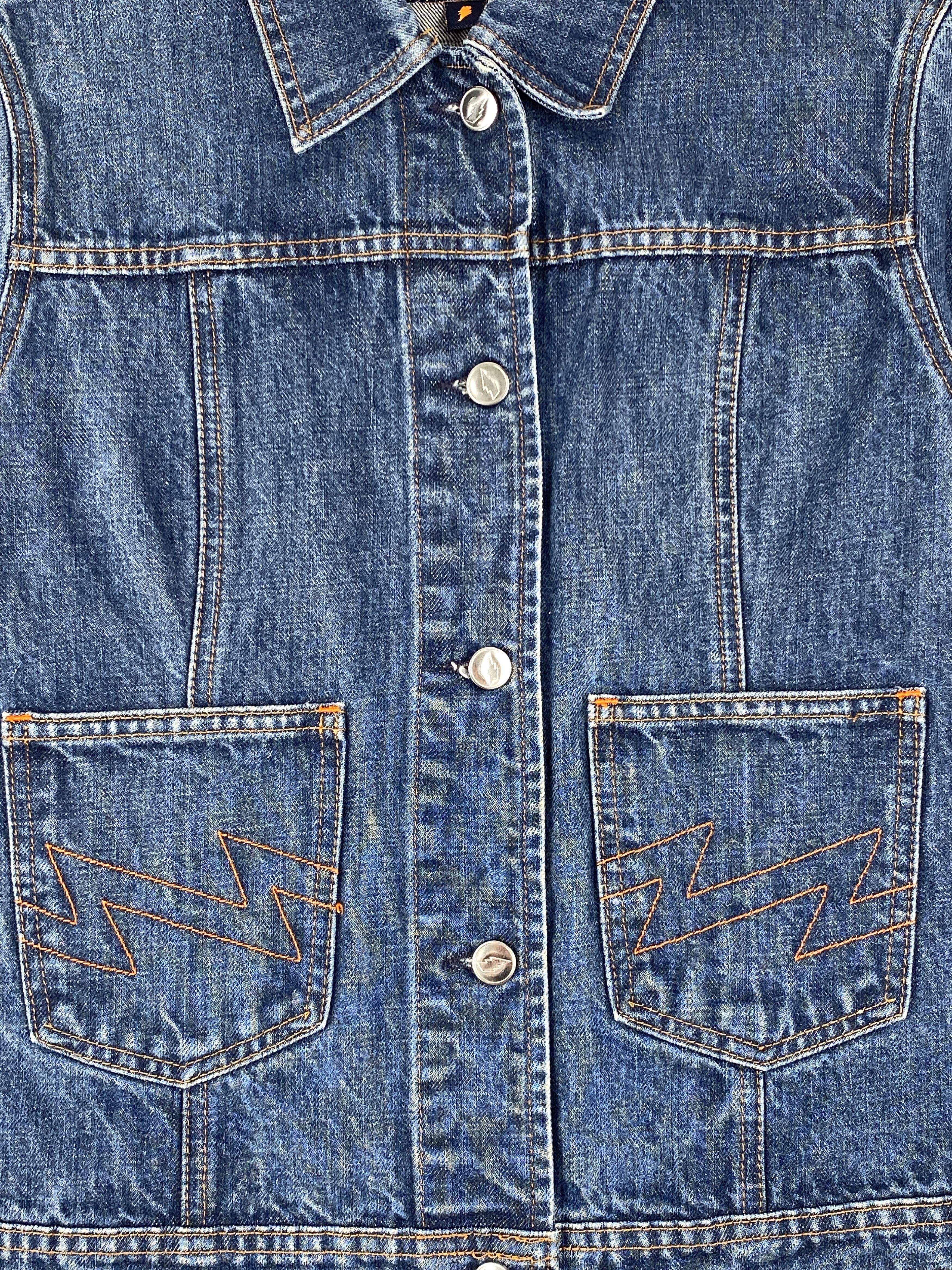 Walter Van Beirendonck Womens Cropped Two Pocket Denim Jacket Size S / US 4 / IT 40 - 5 Thumbnail