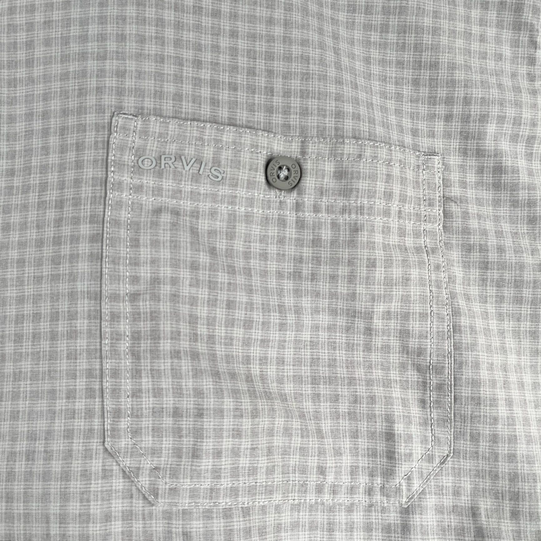 Orvis Orvis Shirt Short Sleeve Button-Up 2XL Gray Check Pockets Lightweight Casual Men's Size US XXL / EU 58 / 5 - 2 Thumbnail