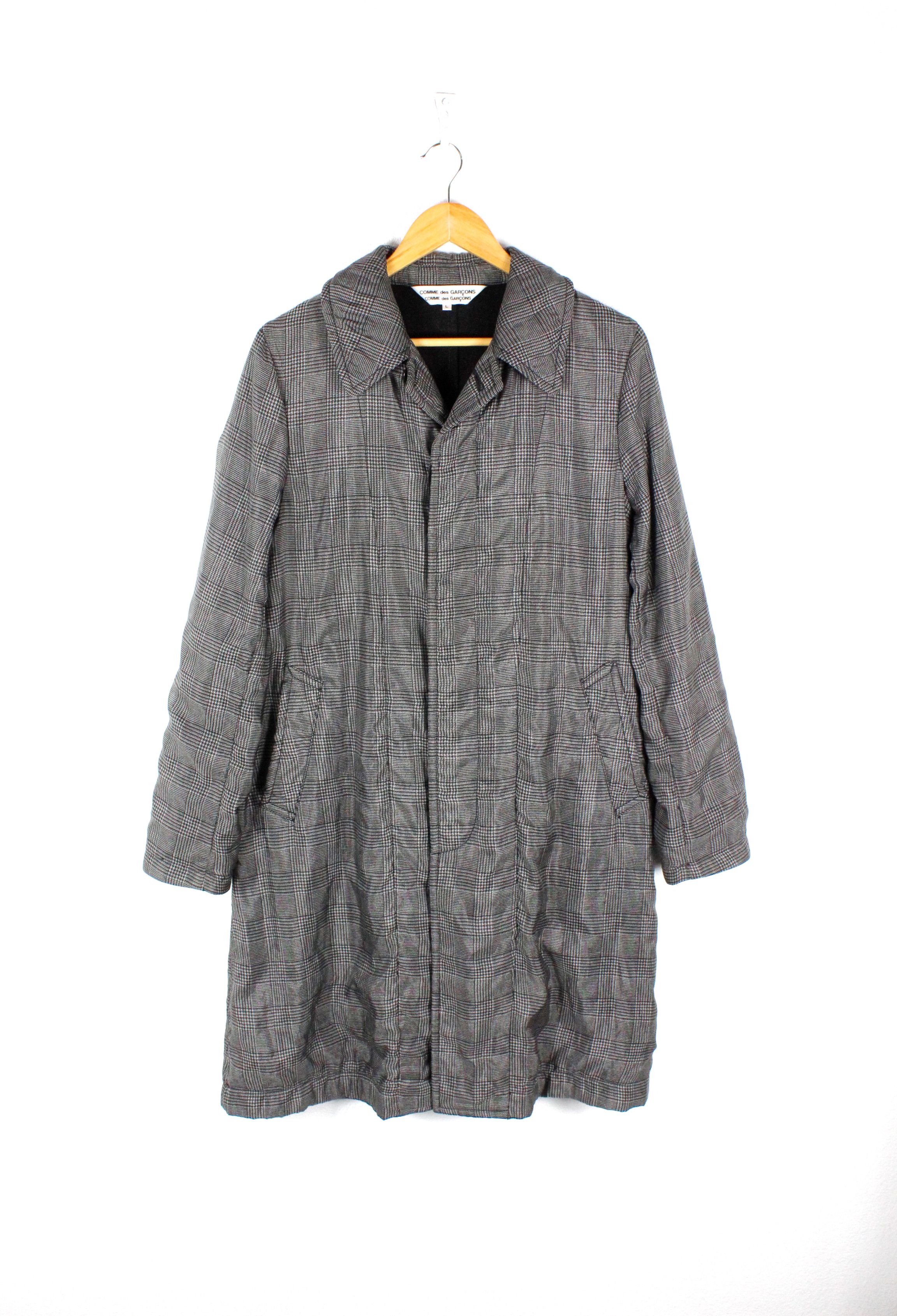 Comme des Garcons Womens Comme des Garcons Houndstooth Silk Nylon Coat Size L / US 10 / IT 46 - 1 Thumbnail