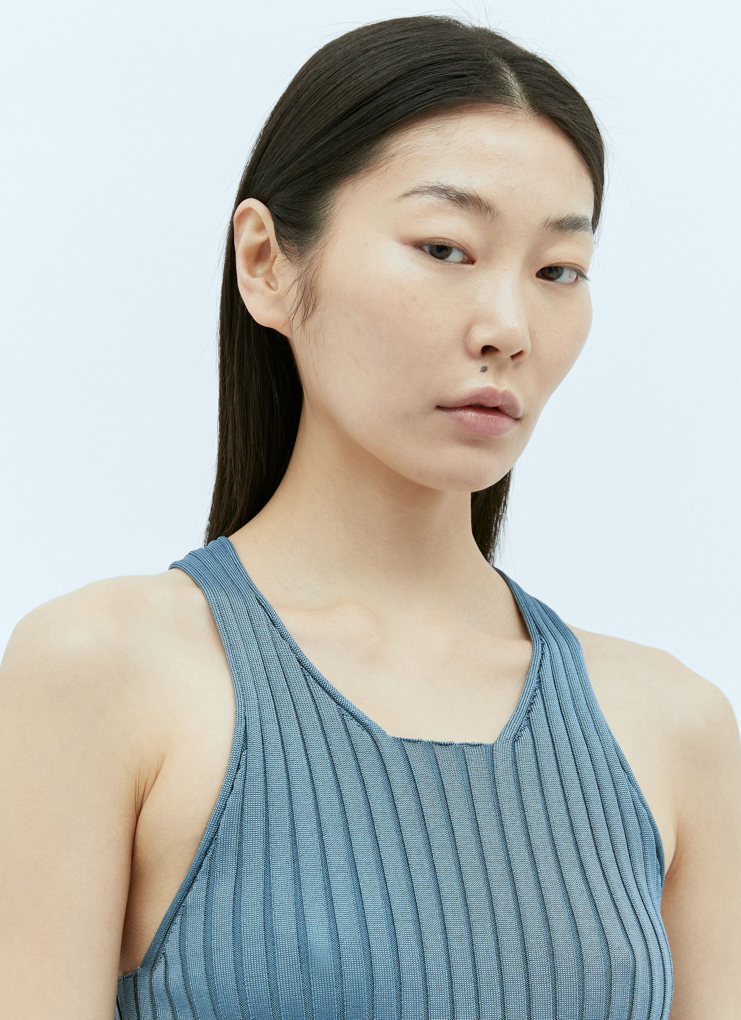 Jil Sander o1w1db10825 Knit Sleeves Tulip Tank Top in Blue Size XL / US 12-14 / IT 48-50 - 6 Thumbnail