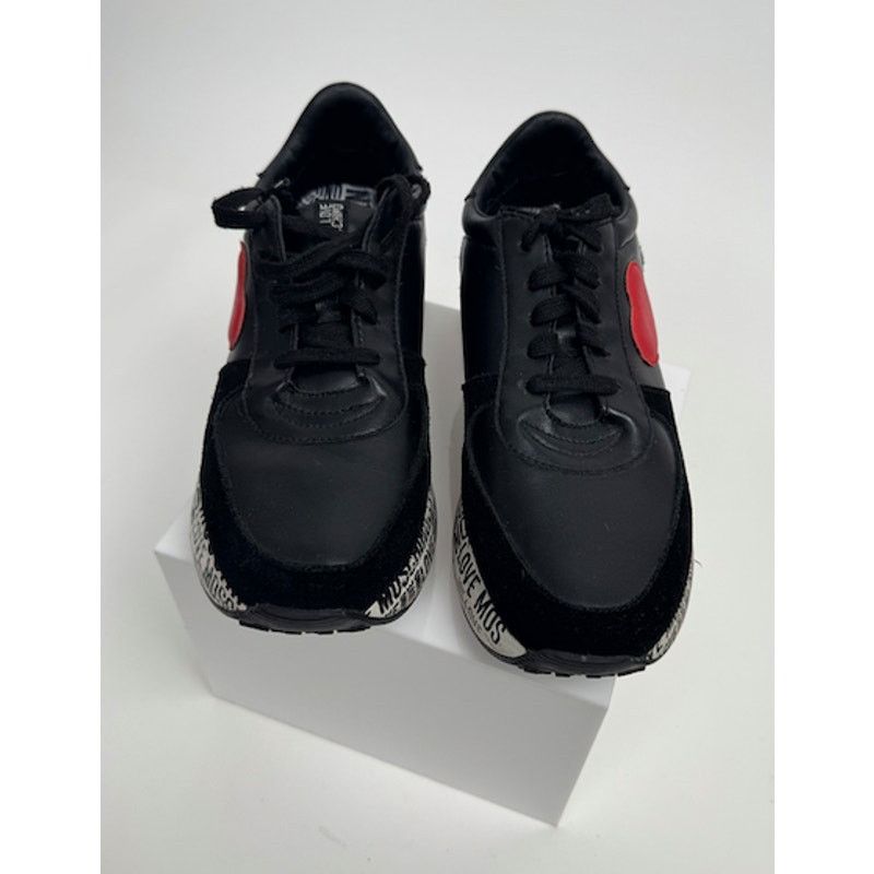 Moschino Love Moschino Heart Patch Platform Sneakers Black Size 8 Size US 8 / IT 38 - 3 Thumbnail