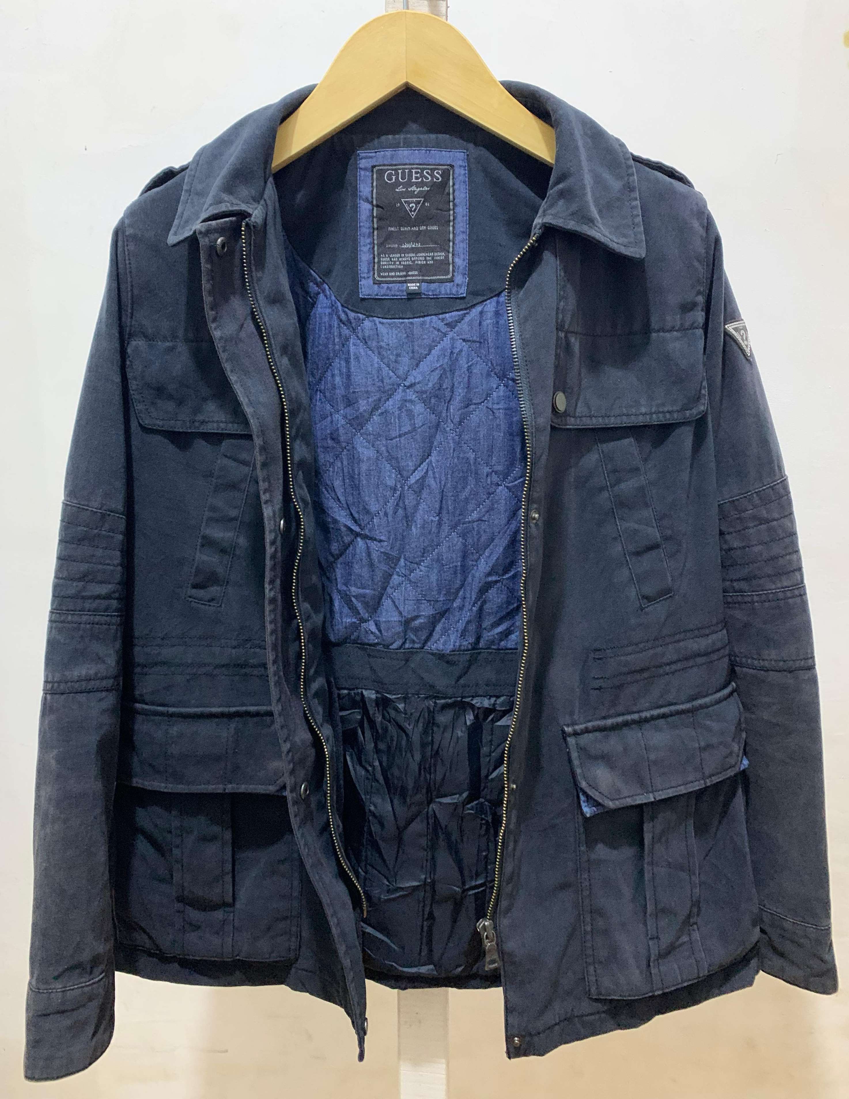 Guess GUESS Men's Military Jacket - Navy Blue - Size S Size S / US 4 / IT 40 - 1 Thumbnail