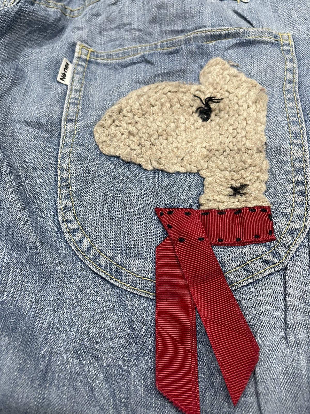 Issey Miyake × Ne-Net Ne-Net by Issey Miyake Hybrid Patchwork Bird Cropped Jeans Size US 30 / EU 46 - 5 Thumbnail