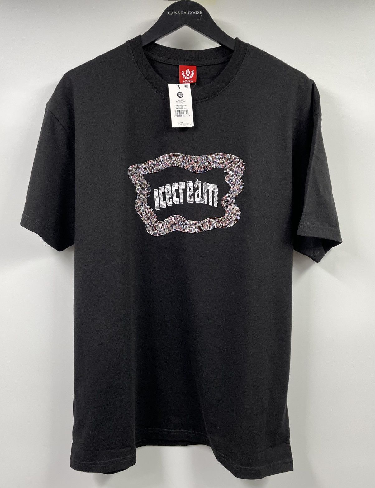 Icecream Ice Cream Flag Bead Logo Black T-Shirt Large Size US L / EU 52-54 / 3 - 12 Thumbnail