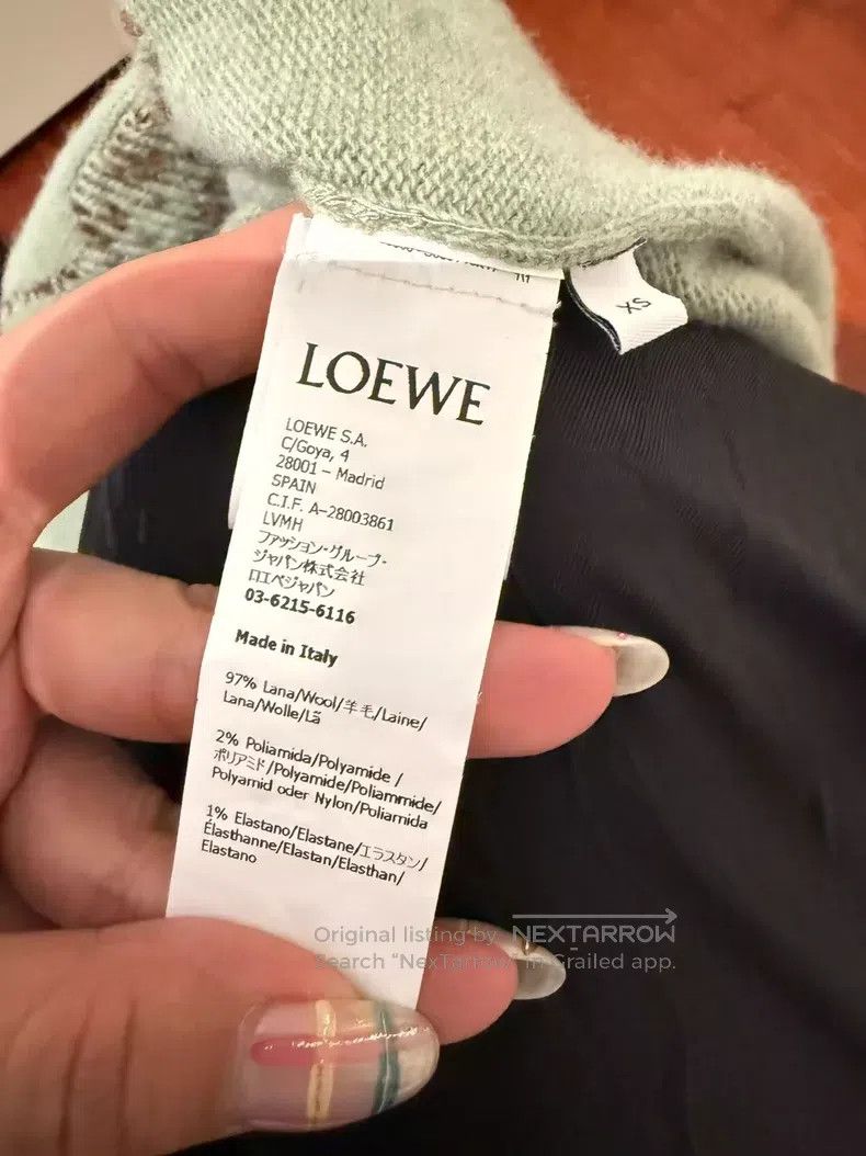 Loewe Loewe Fawn Cardigan, Sage Green, 97% Wool Size XS / US 0-2 / IT 36-38 - 7 Thumbnail