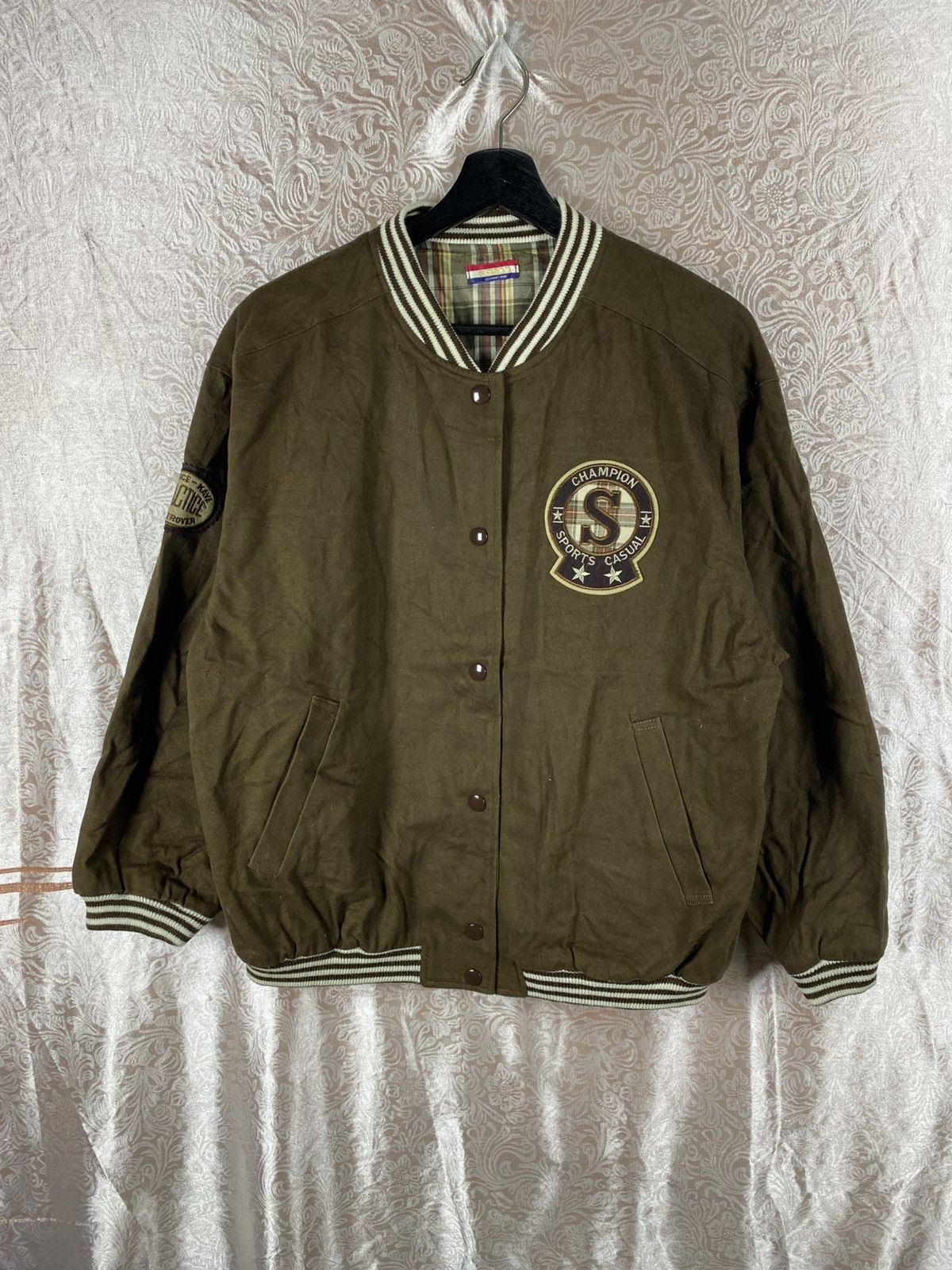 Japanese Brand Vintage SHIELD Good Canadian Trip Varsity Bomber Jacket Size US M / EU 48-50 / 2 - 3 Thumbnail
