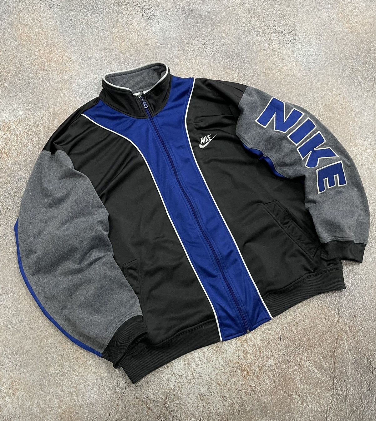 Nike Vintage Nike Cotton Boxy Track Jacket Big Logo Size US XL / EU 56 / 4 - 1 Thumbnail