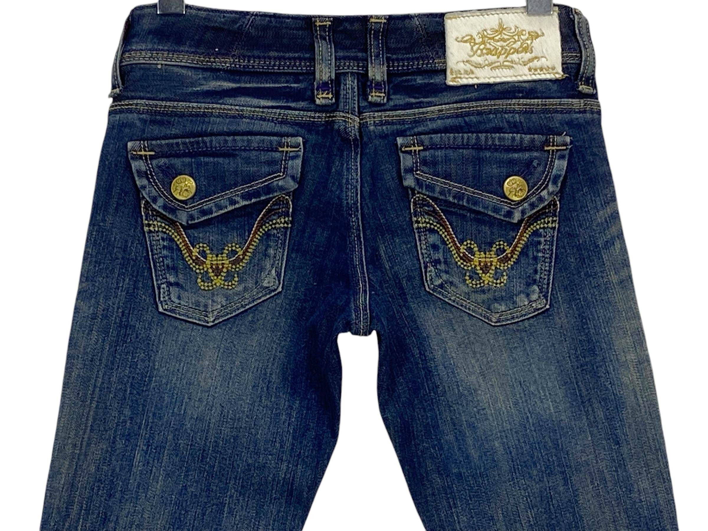 Japanese Brand Brappers Flare Denim Jeans Distressed Bootcut Jeans Size 26" / US 2 / IT 38 - 5 Thumbnail