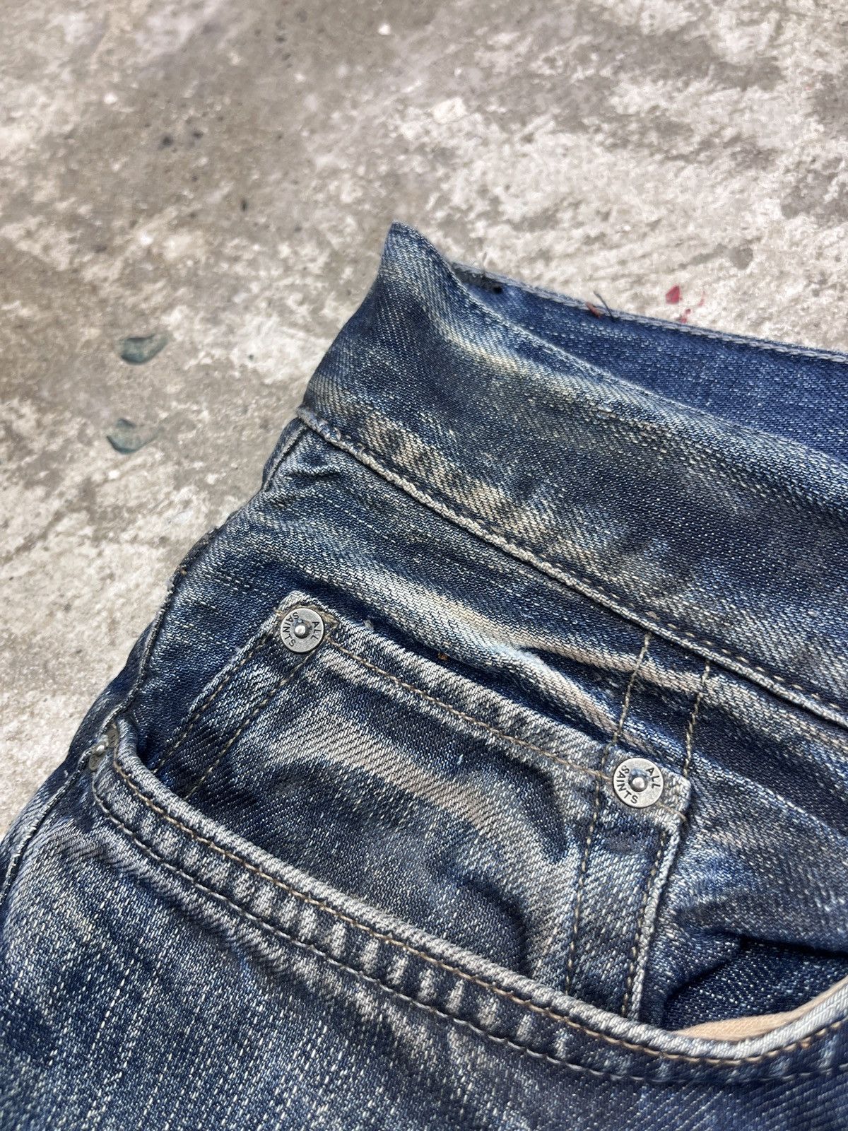 Allsaints × Vintage ALLSAINTS DIRTY FADE DENIM PANTS - LOT № 3149 Size US 30 / EU 46 - 6 Thumbnail