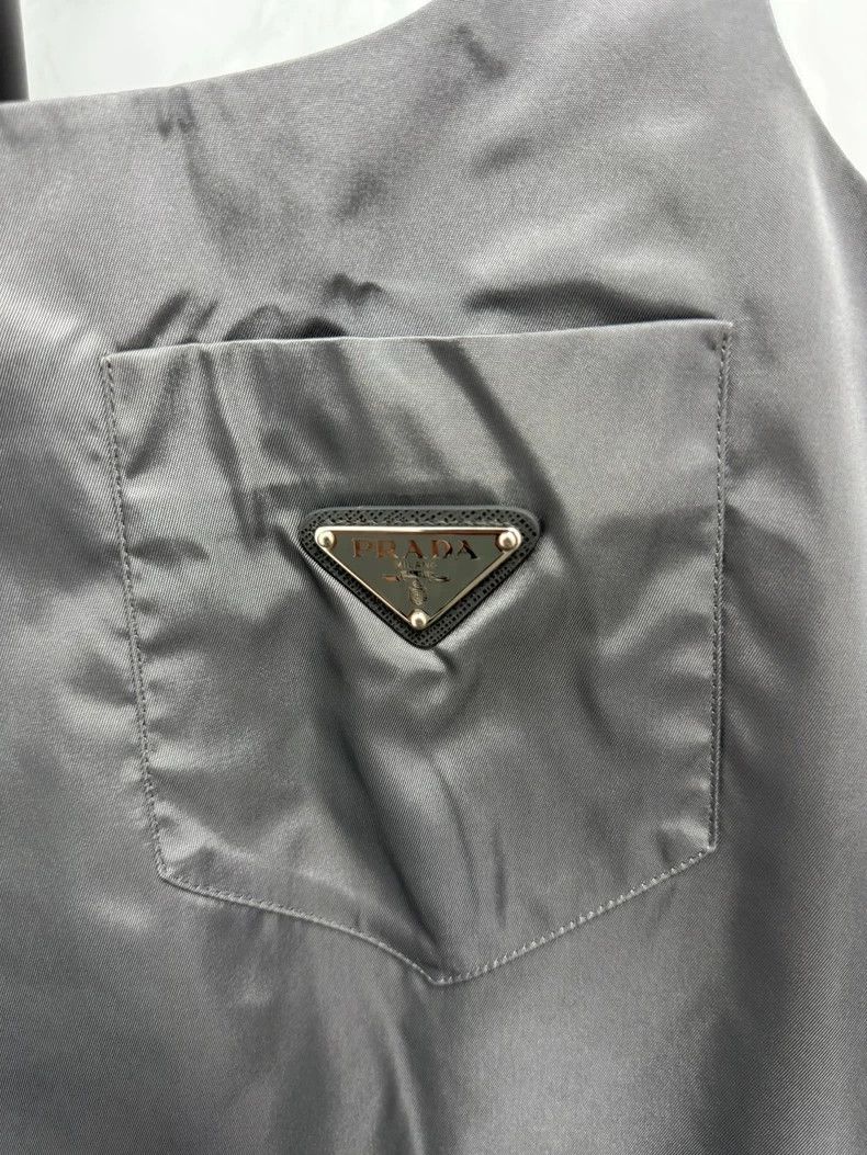 Prada Prada Gray nylon logo dress Size S / US 4 / IT 40 - 2 Thumbnail
