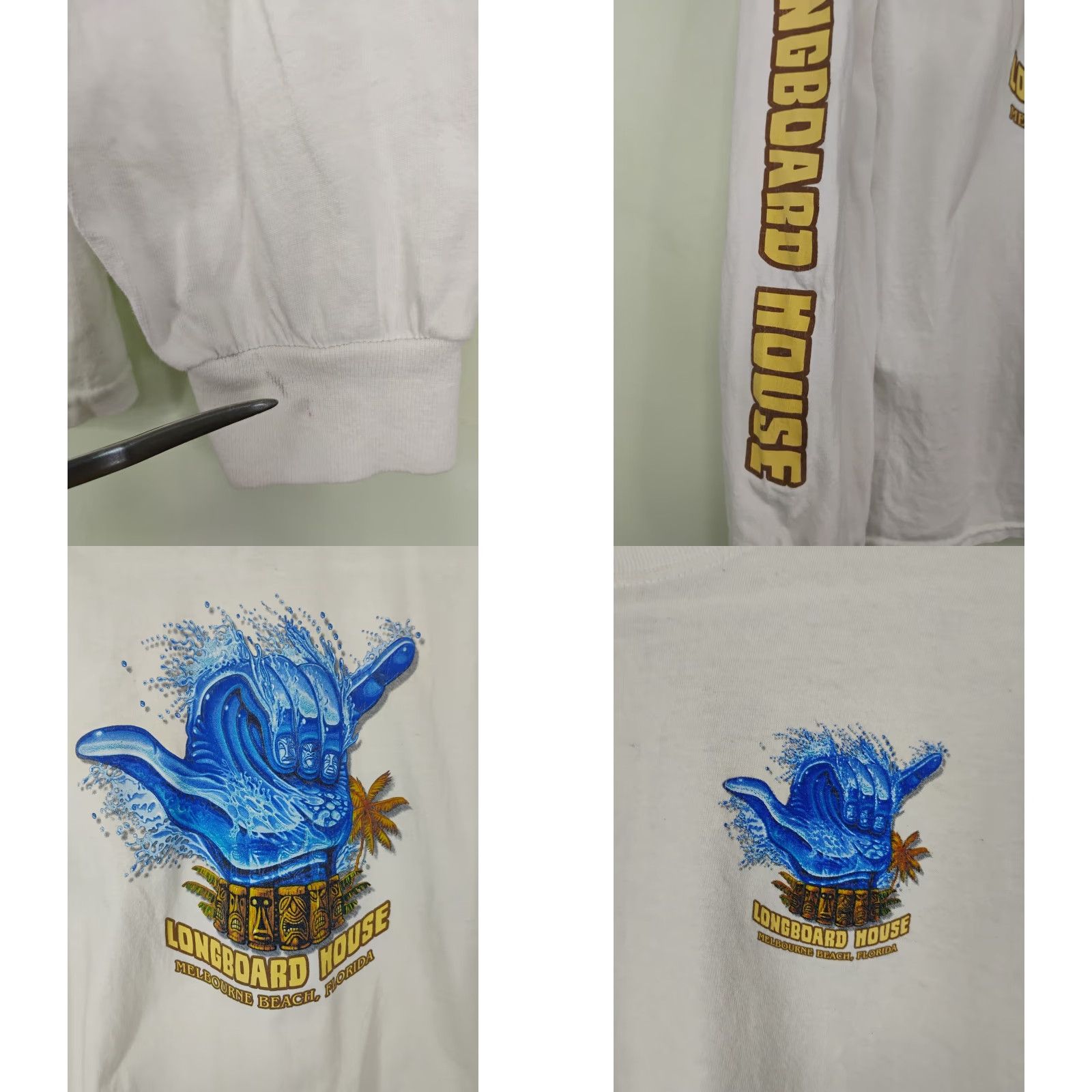 Vintage VINTAGE Longboard House Surfing T-Shirt Long Sleeve White S Adult Men Womens Crew Neck - Surfing Theme Size US S / EU 44-46 / 1 - 8 Thumbnail