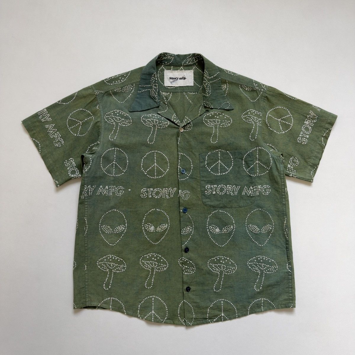 Story Mfg. Sample Alien + Peace Sign Print Shirt Size US M / EU 48-50 / 2 - 19 Thumbnail