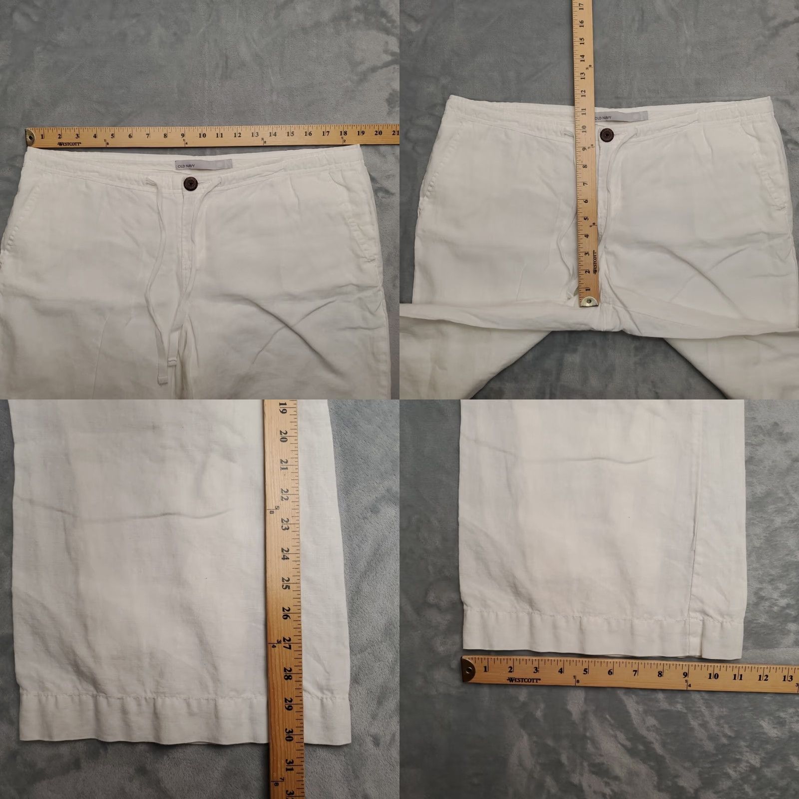 Old Navy Old Navy White Linen Wide Leg Pants Women 14 30in Inseam Mid Rise Casual Y2K Retro Modern USA Mens Womens Girls Boys Size 36" / US 14 / IT 50 - 8 Thumbnail